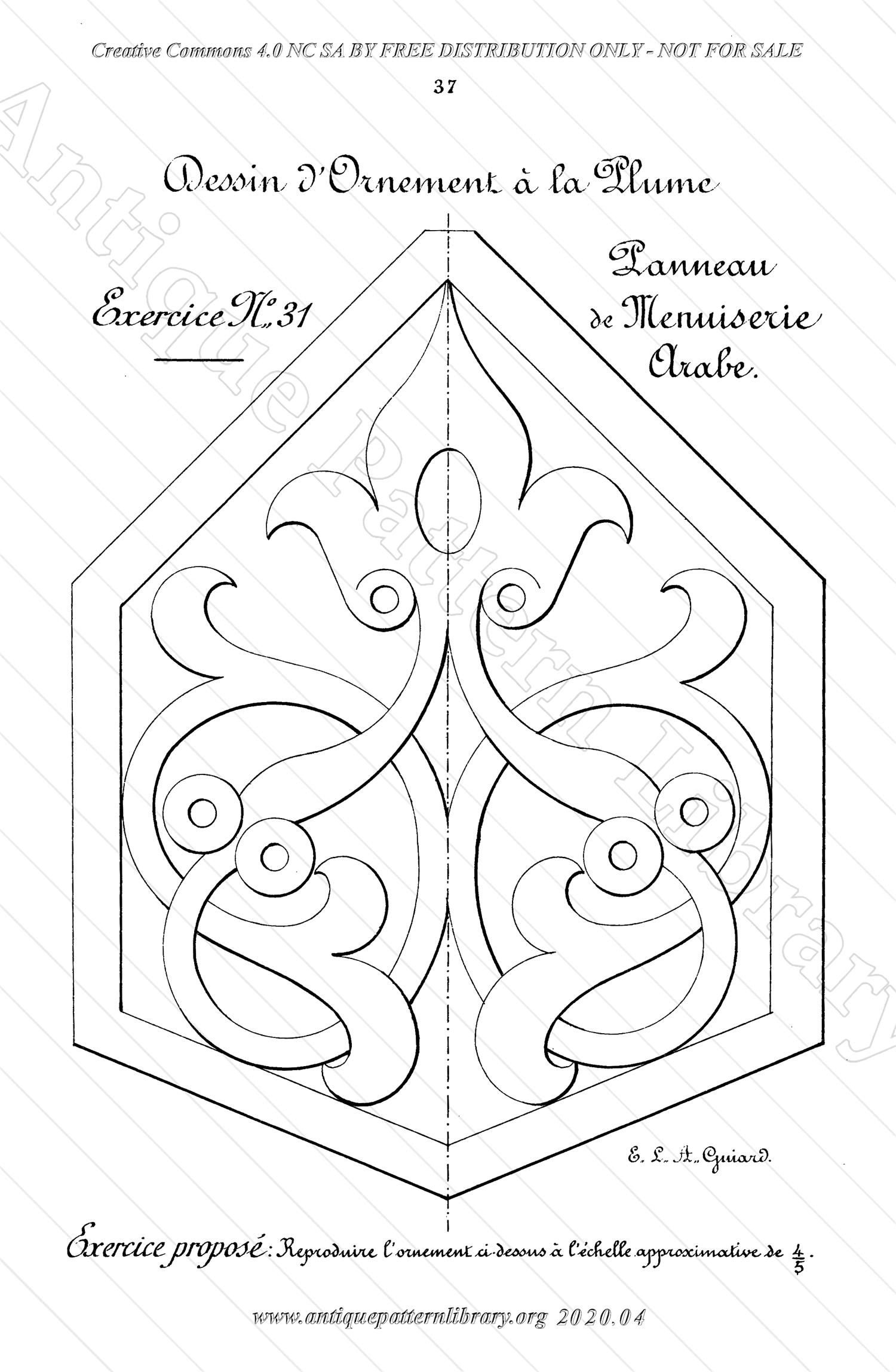 K-TT001 Dessin d'Ornement a la Plume