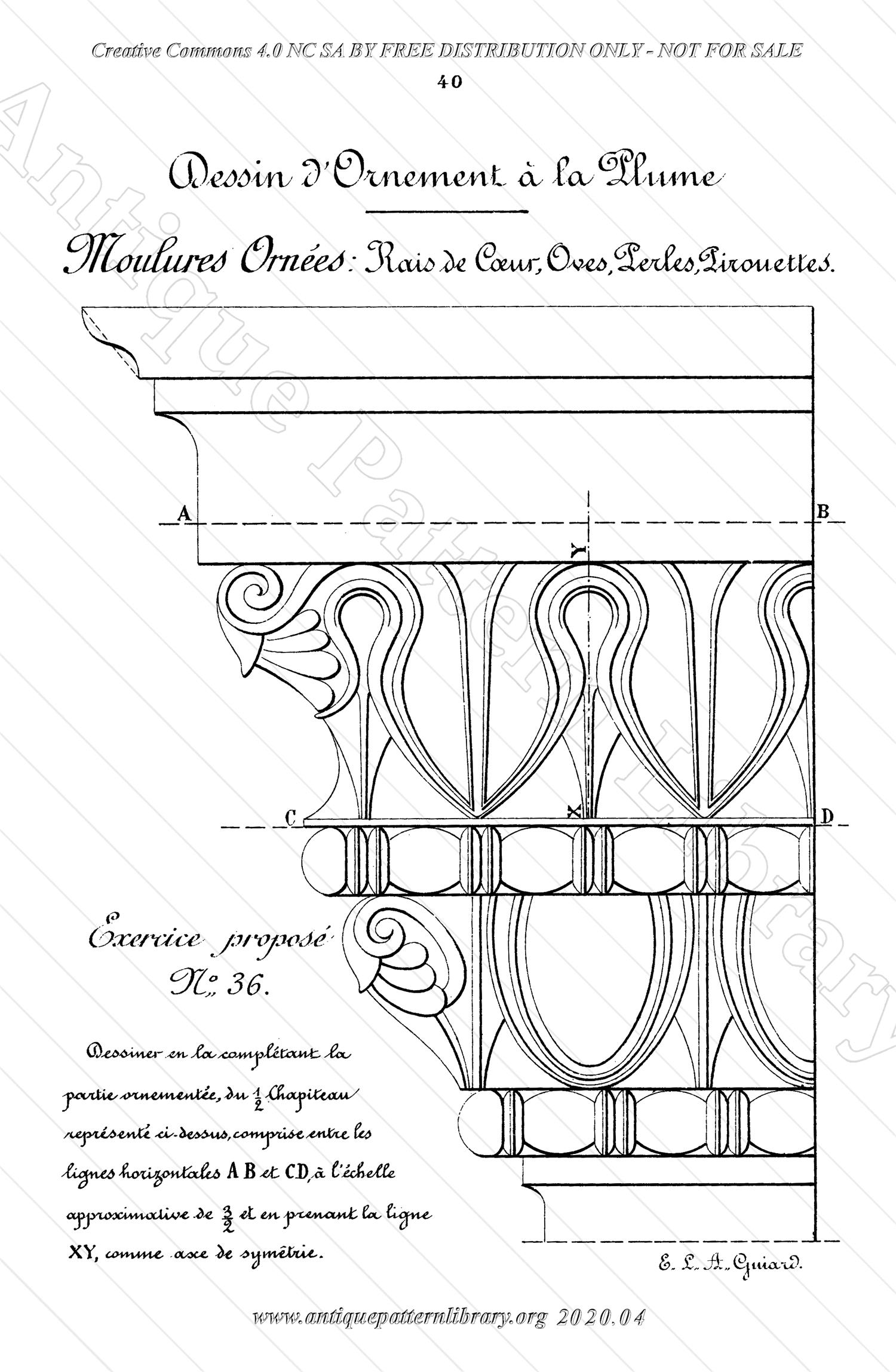 K-TT001 Dessin d'Ornement a la Plume