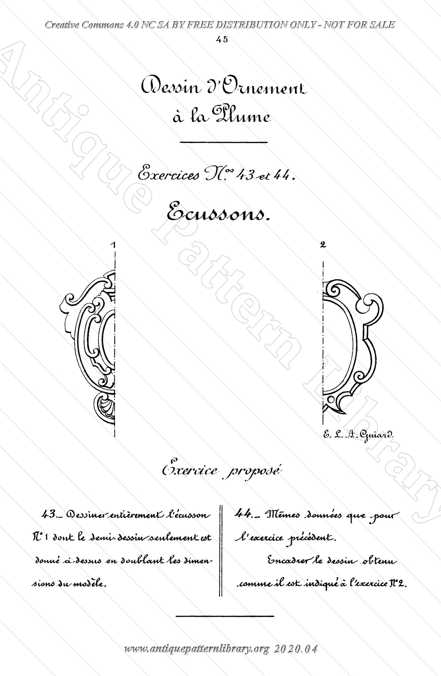 K-TT001 Dessin d'Ornement a la Plume