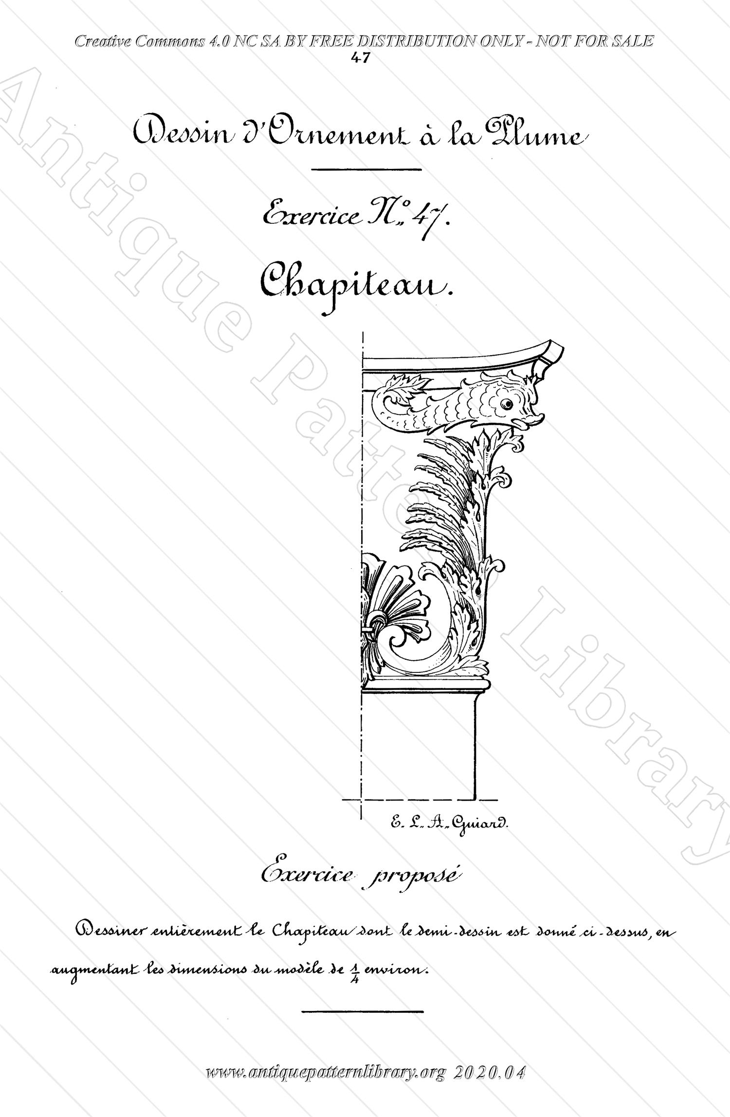 K-TT001 Dessin d'Ornement a la Plume