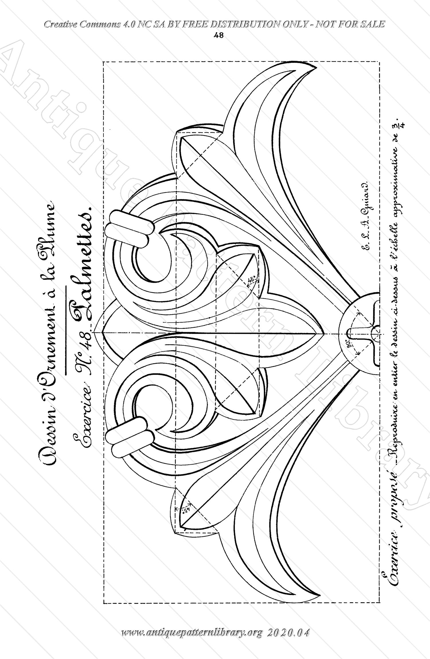 K-TT001 Dessin d'Ornement a la Plume