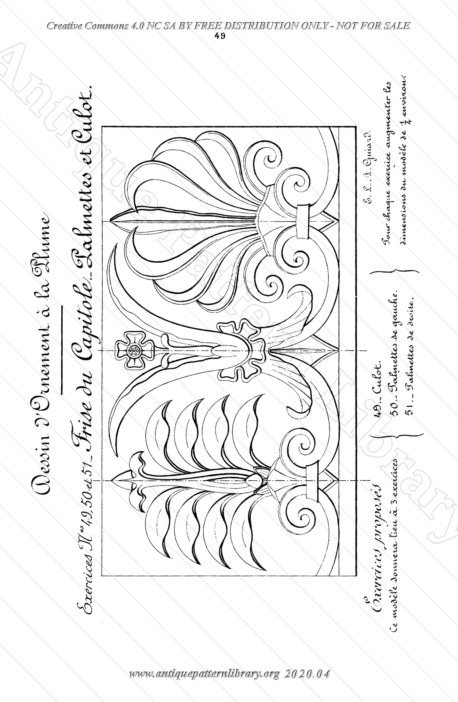 K-TT001 Dessin d'Ornement a la Plume