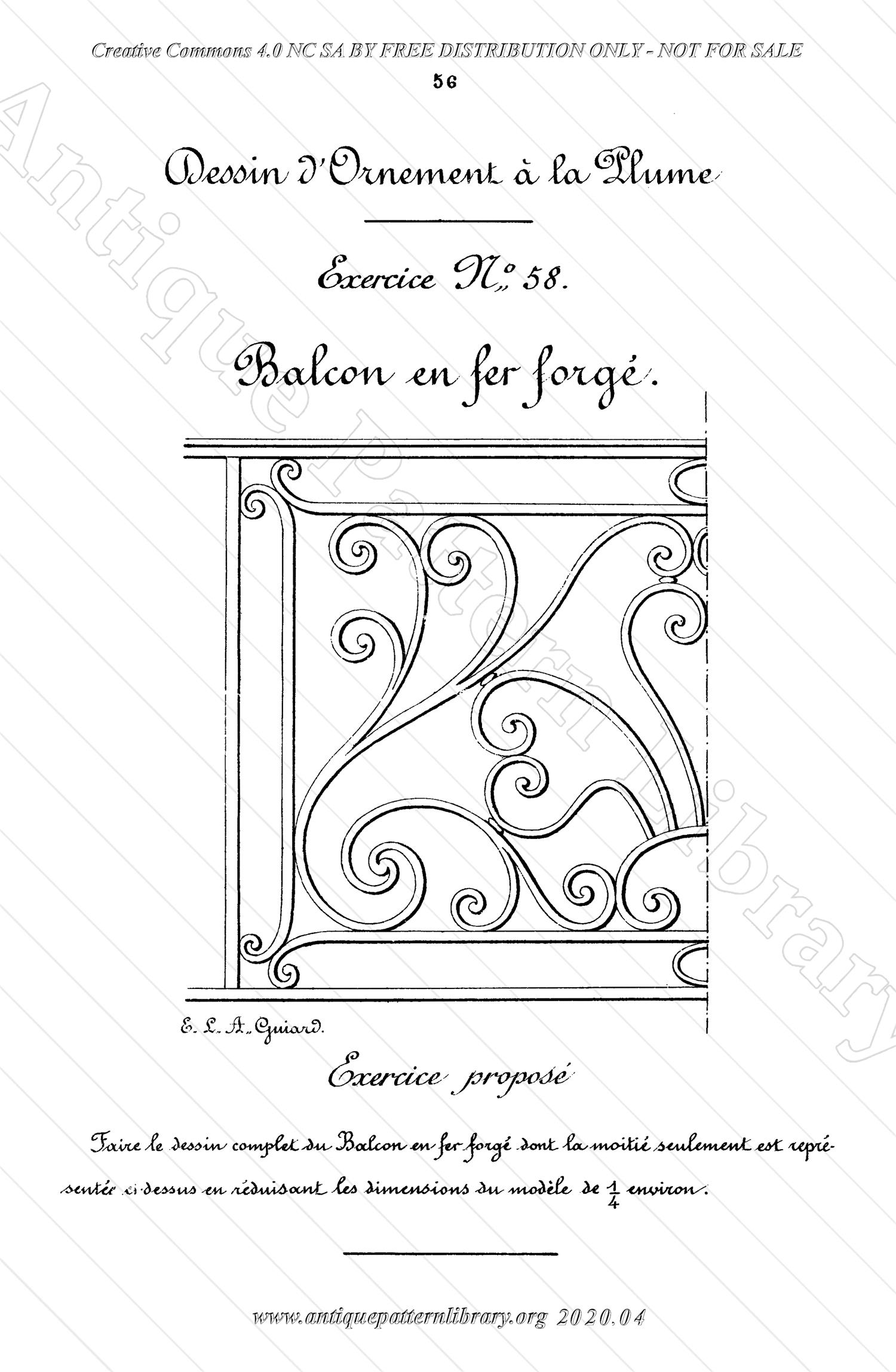 K-TT001 Dessin d'Ornement a la Plume