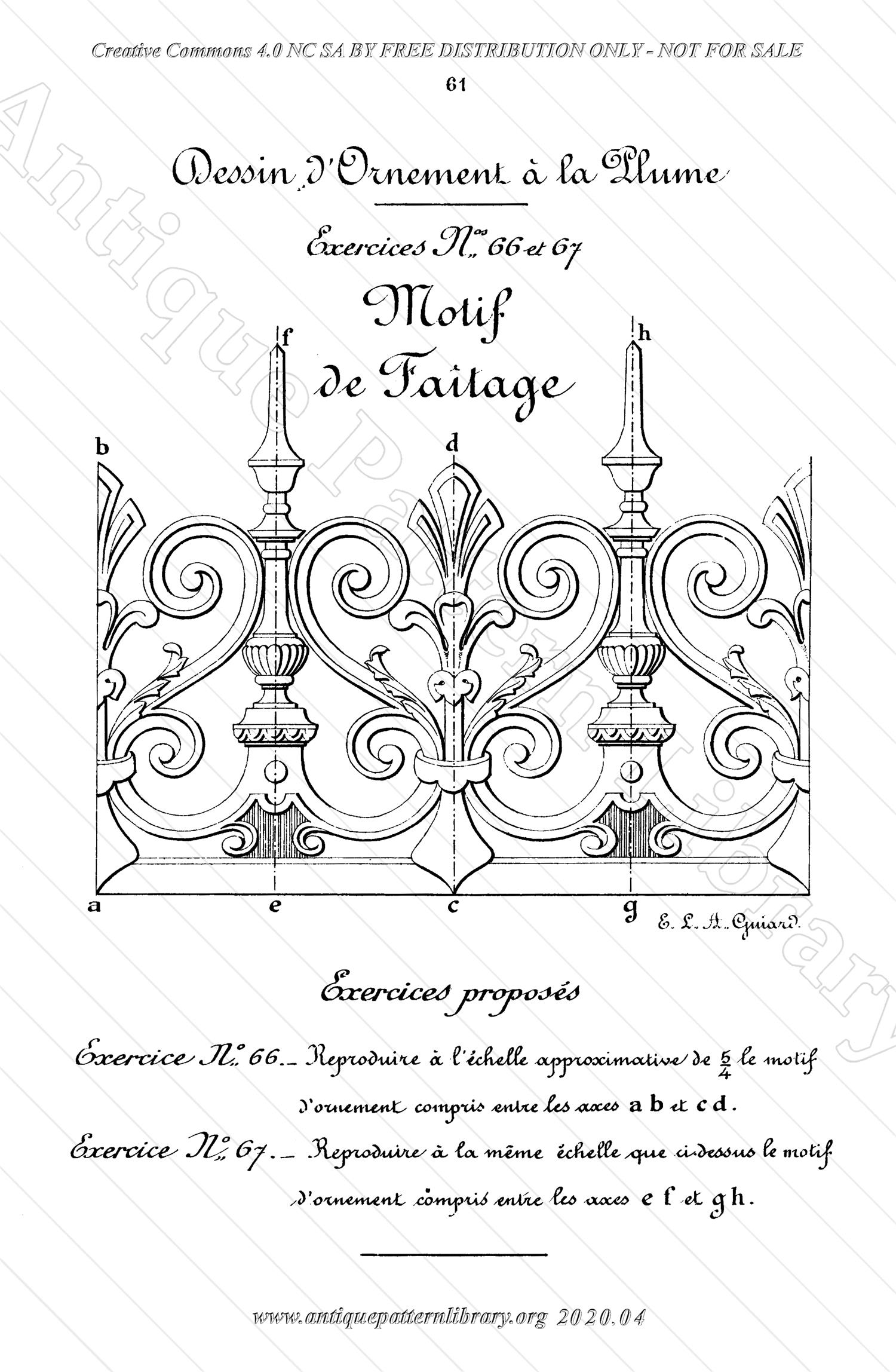 K-TT001 Dessin d'Ornement a la Plume