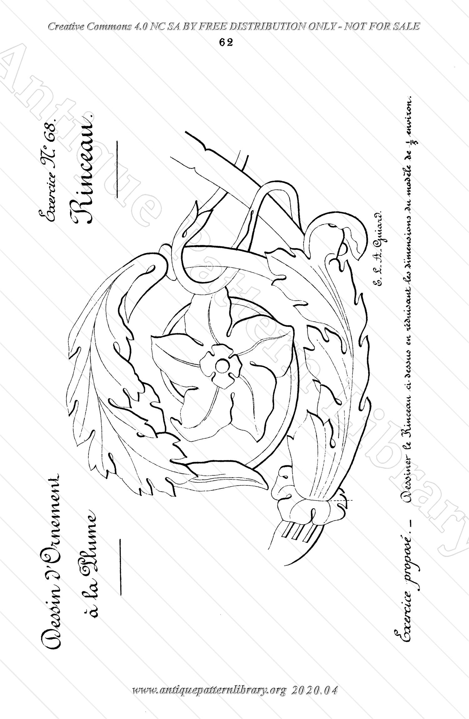 K-TT001 Dessin d'Ornement a la Plume