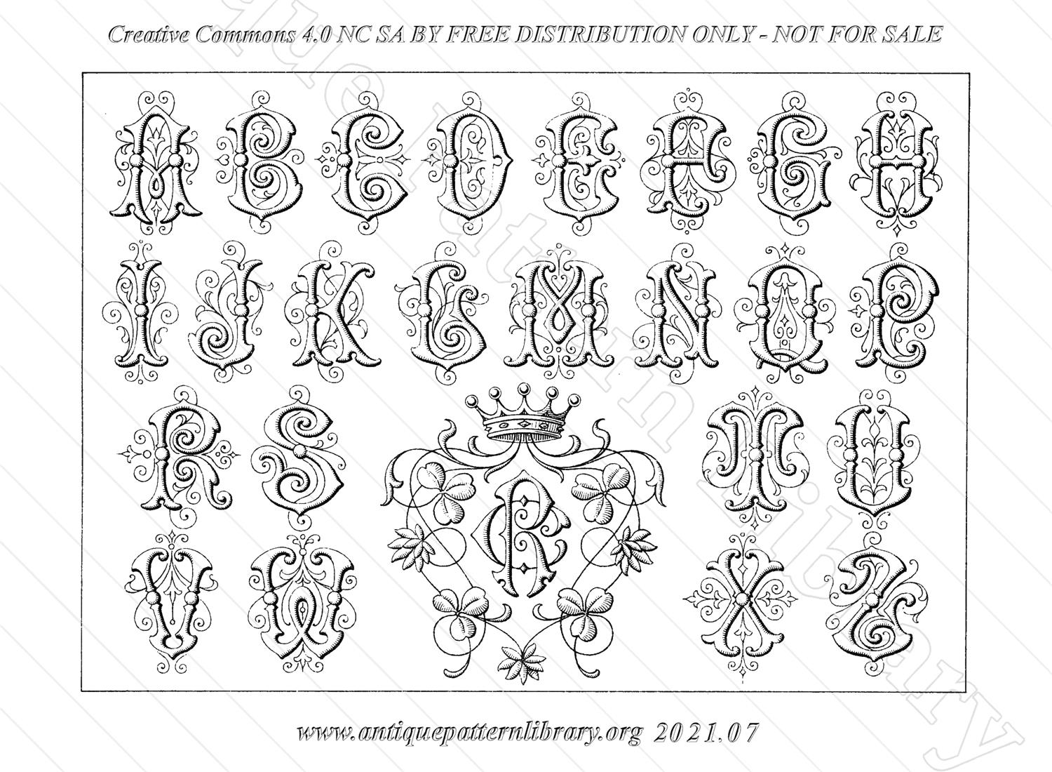 K-YS011 Alphabete fr Plattstich-Stickerei No. 43