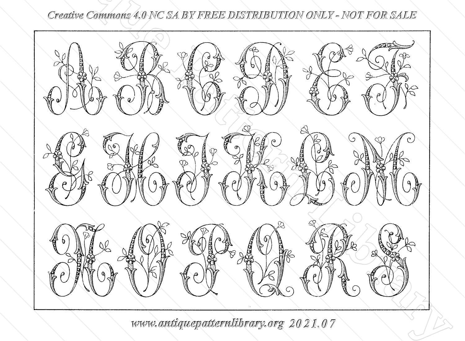 K-YS011 Alphabete fr Plattstich-Stickerei No. 43