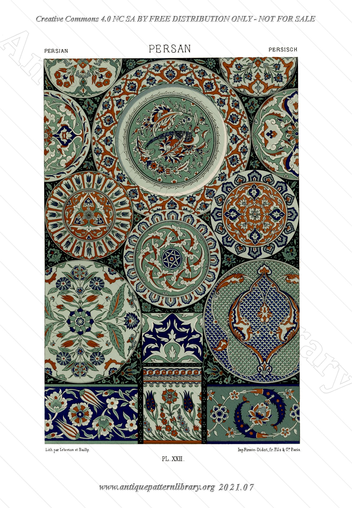 K-YS013 Six plates of Persian art objects