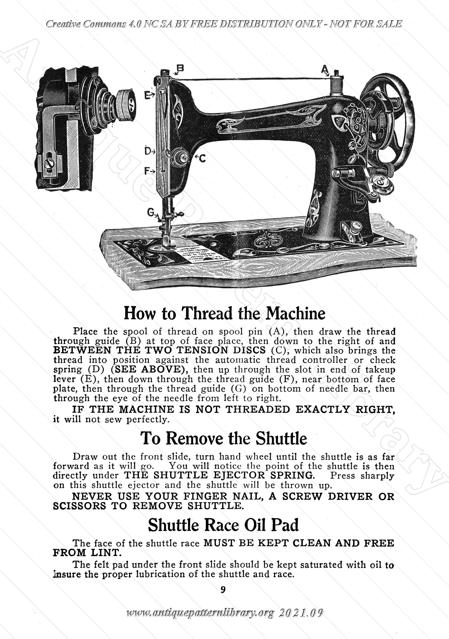 L-VS001 Bruce Sewing Machine Manual