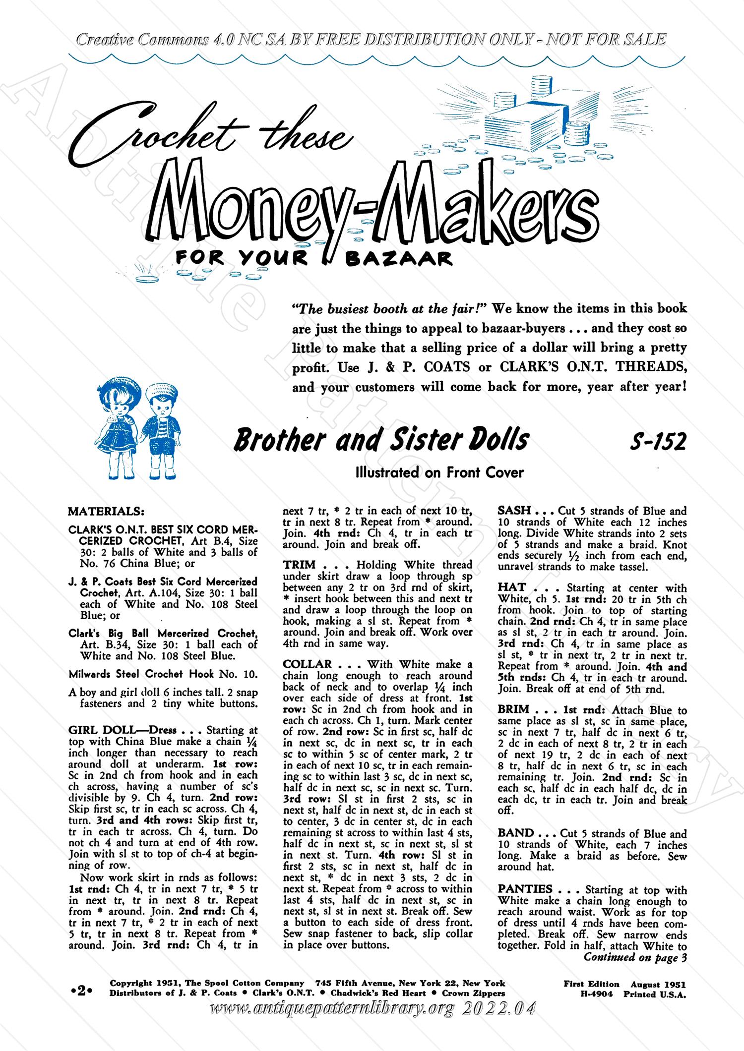 M-SB002 Crochet Money-Makers for your Bazaar