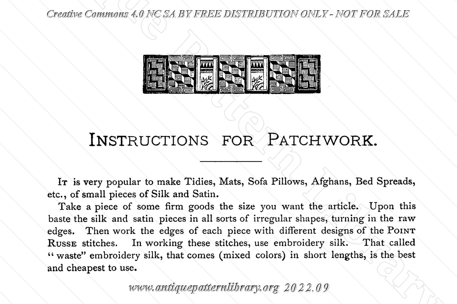 M-SB004 Instructions for Patchwork