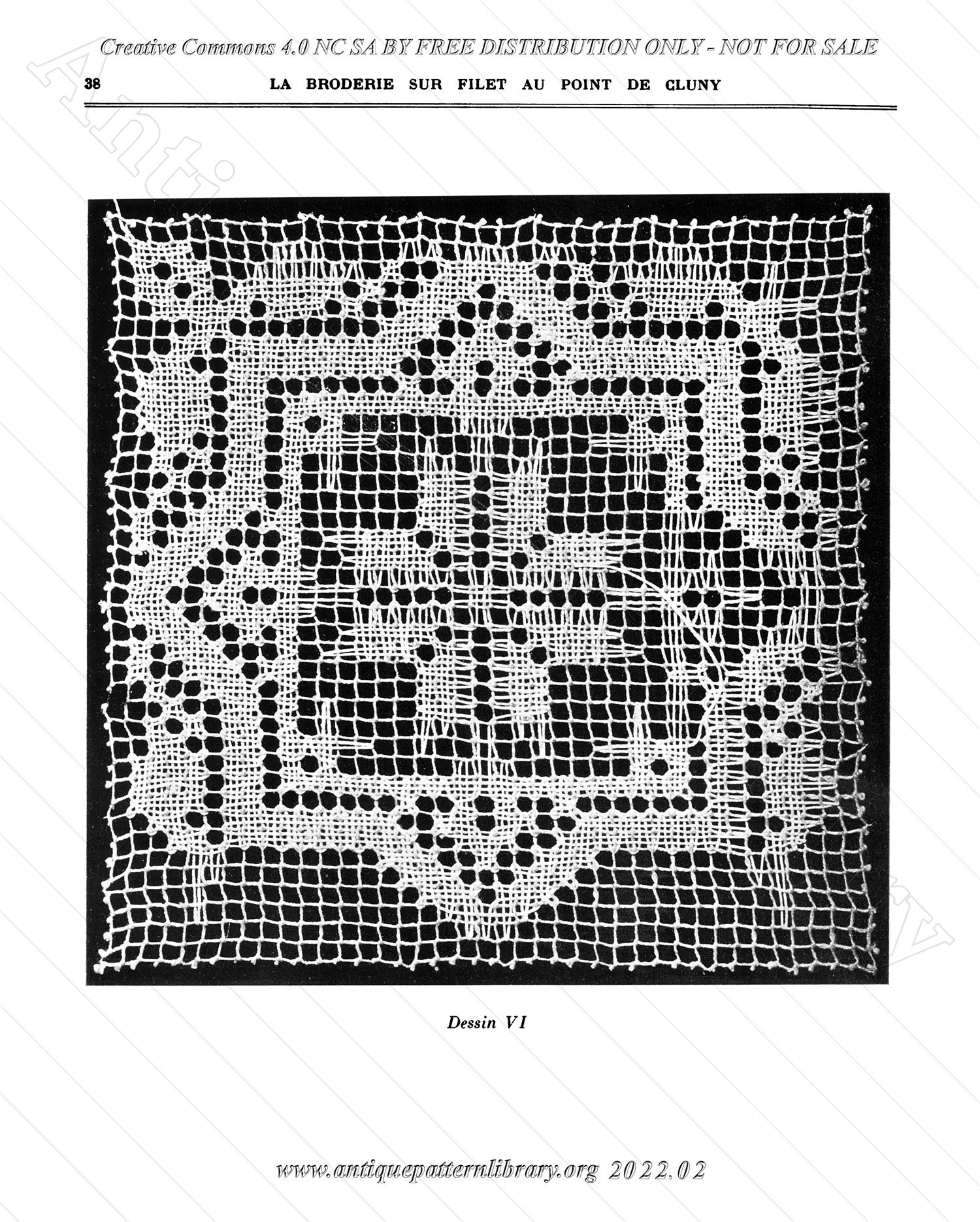 M-WS001 Album de Broderie sur Filet au Point de Cluny