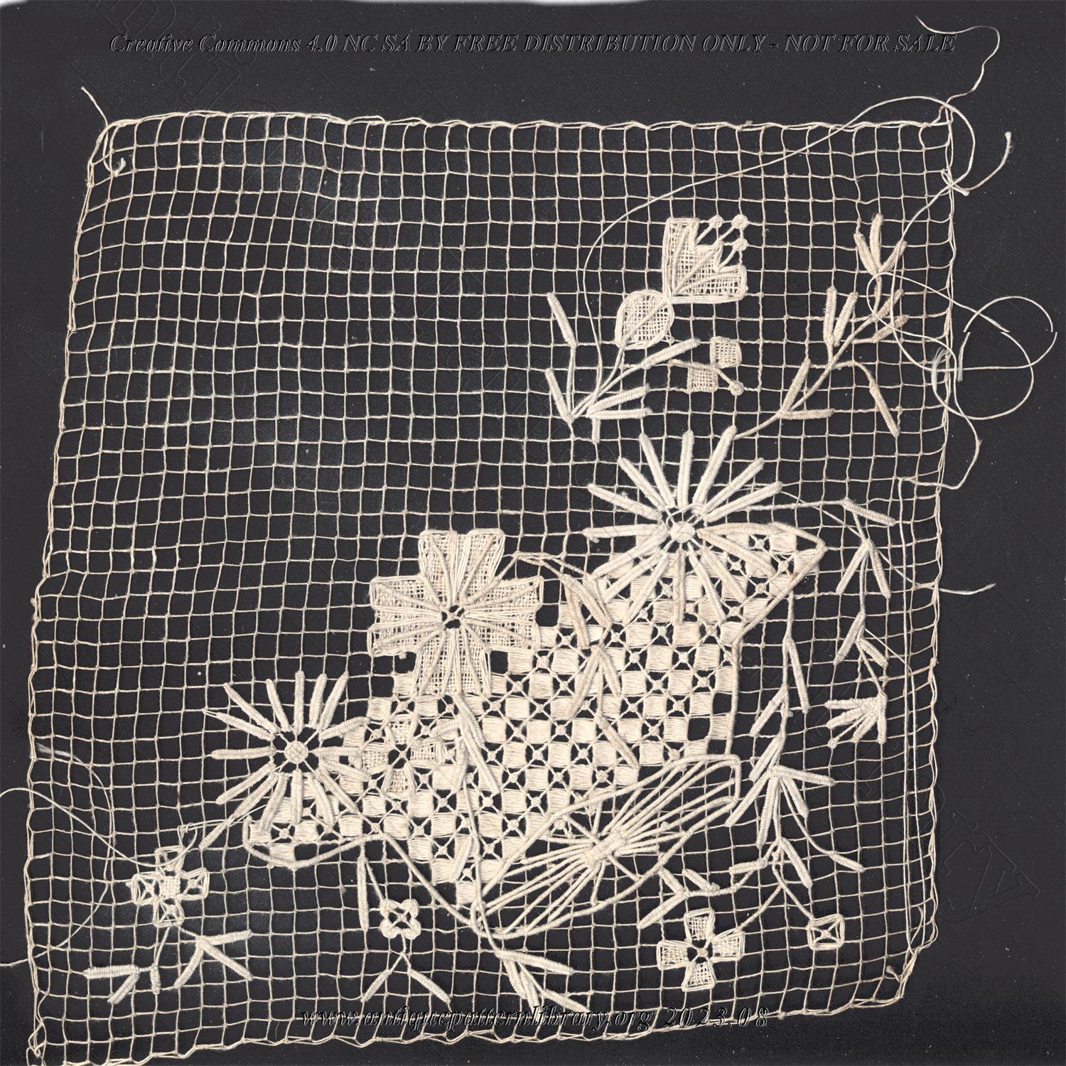 N-YS004 Embroidery on filet net