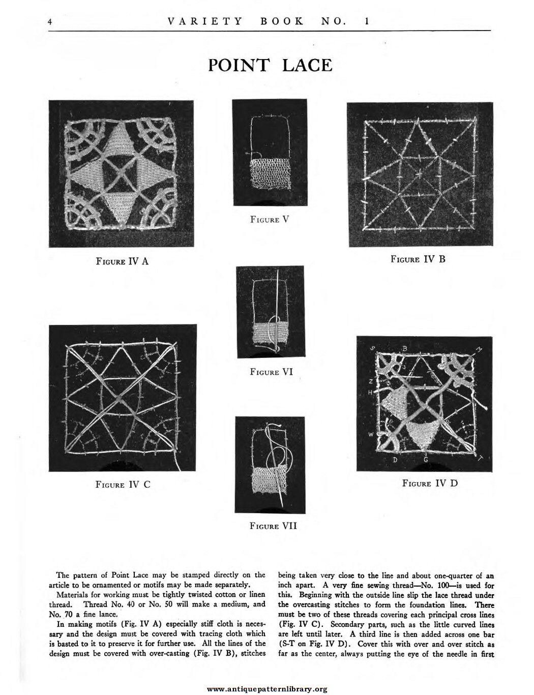 6-DA009 Variety Italian Cut Work and Filet Lace Book No. 1.