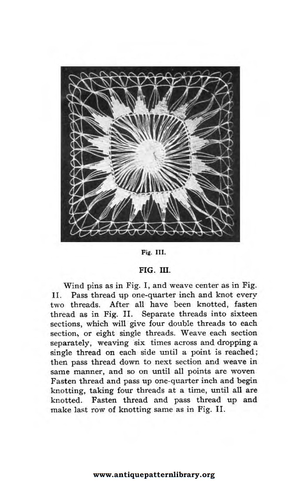 6-DA012 Booklet of Designs and Instructions for Making Teneriffe and Filet Lace.