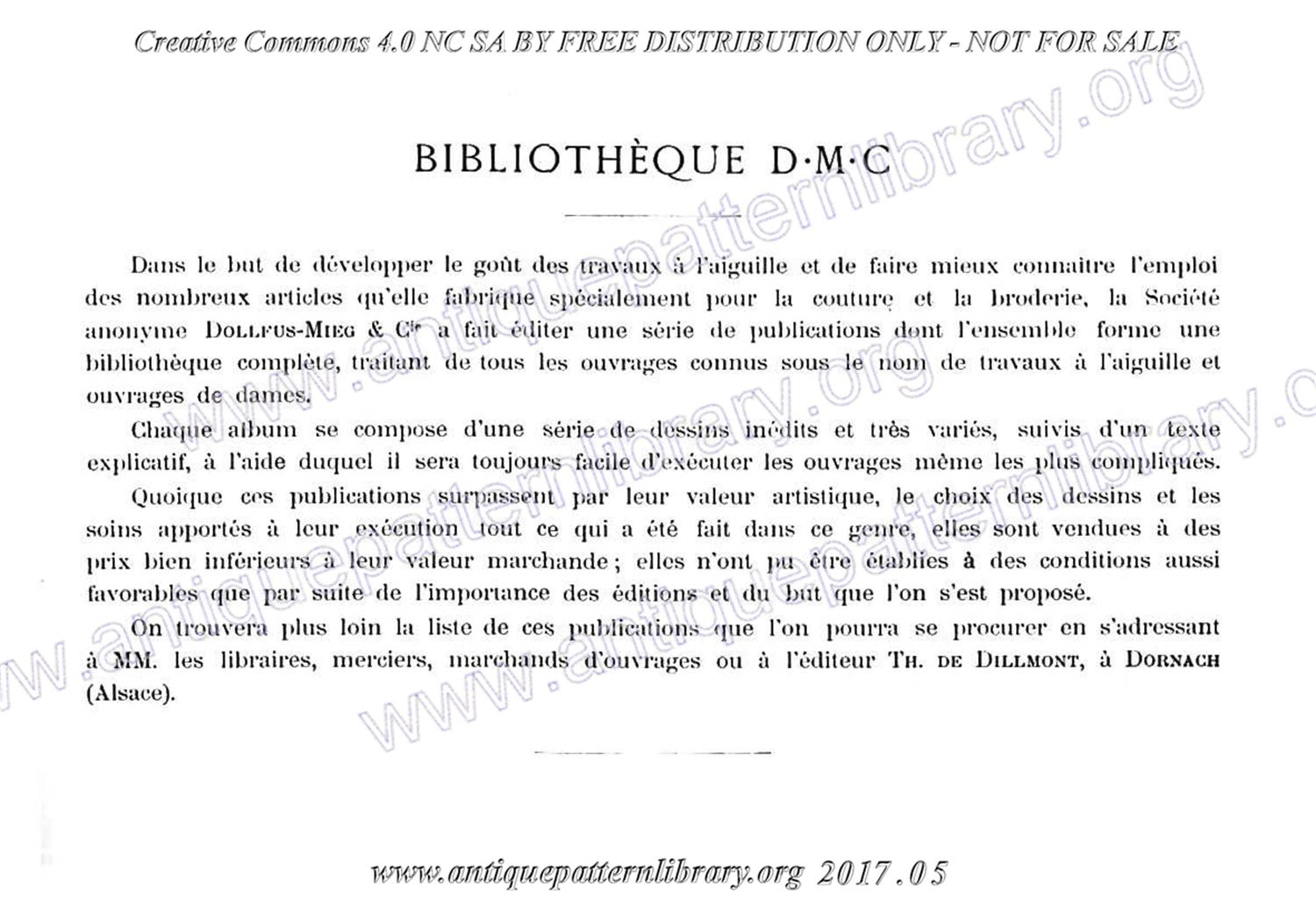 6-DA015 D.M.C. Motifs pour Broderies