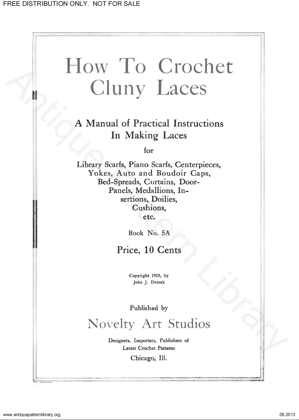 6-JA001 How to Crochet Cluny Laces, Book No. 5A