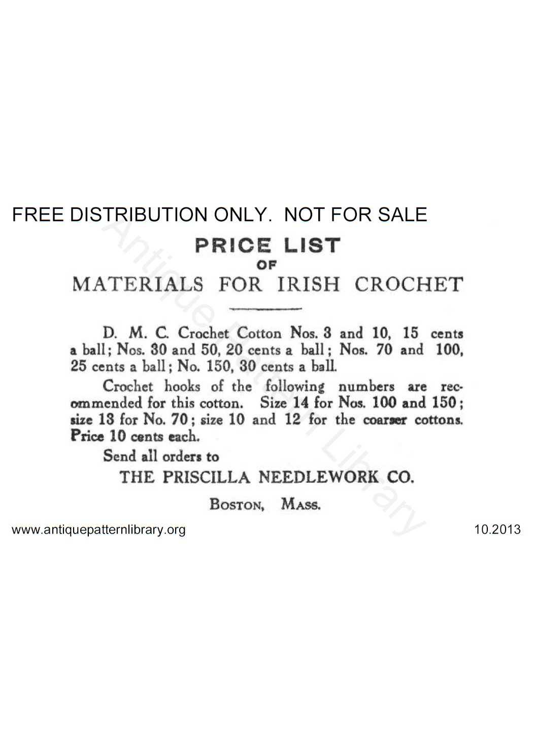 6-JA034 Priscilla Irish Crochet Book