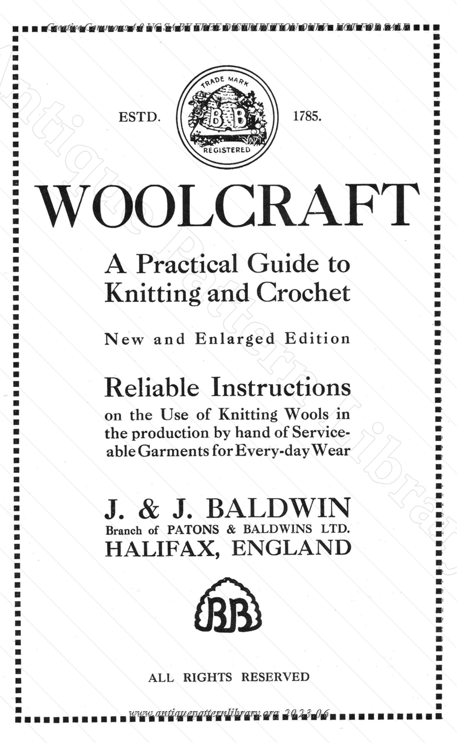 7-EN001 Beehive Knitting Booklets No. 9 Woolcraft.