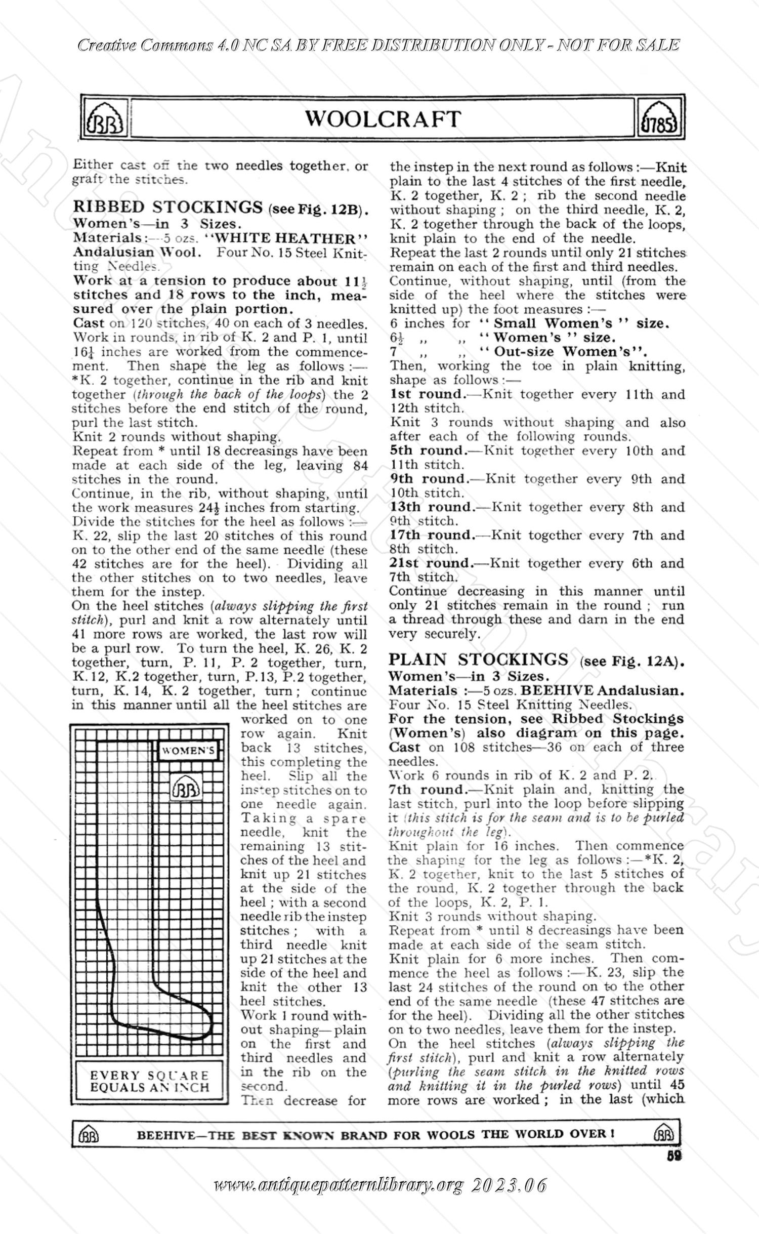 7-EN001 Beehive Knitting Booklets No. 9 Woolcraft.