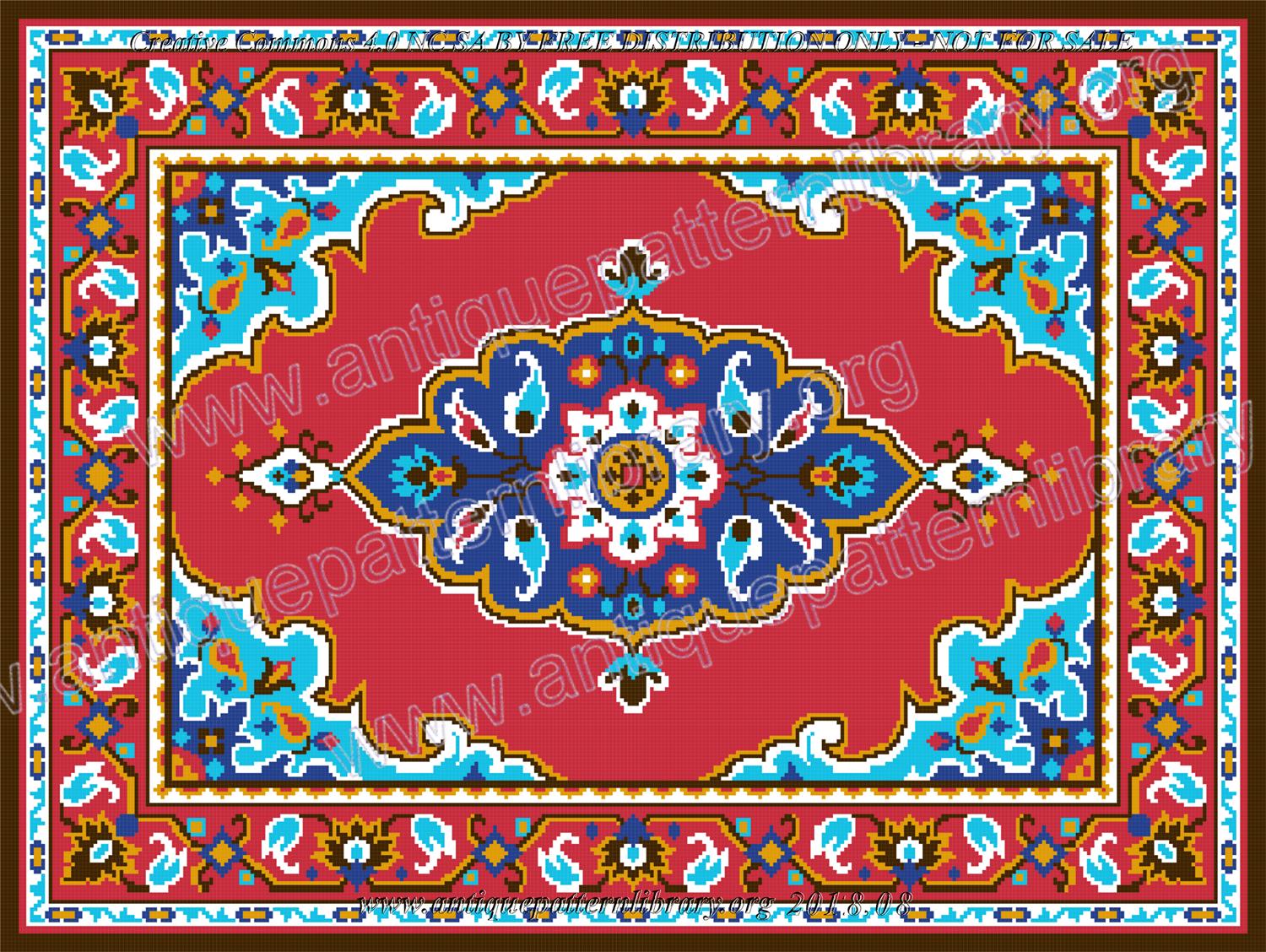 A-MH003 Tapestry design, red with medaillon
