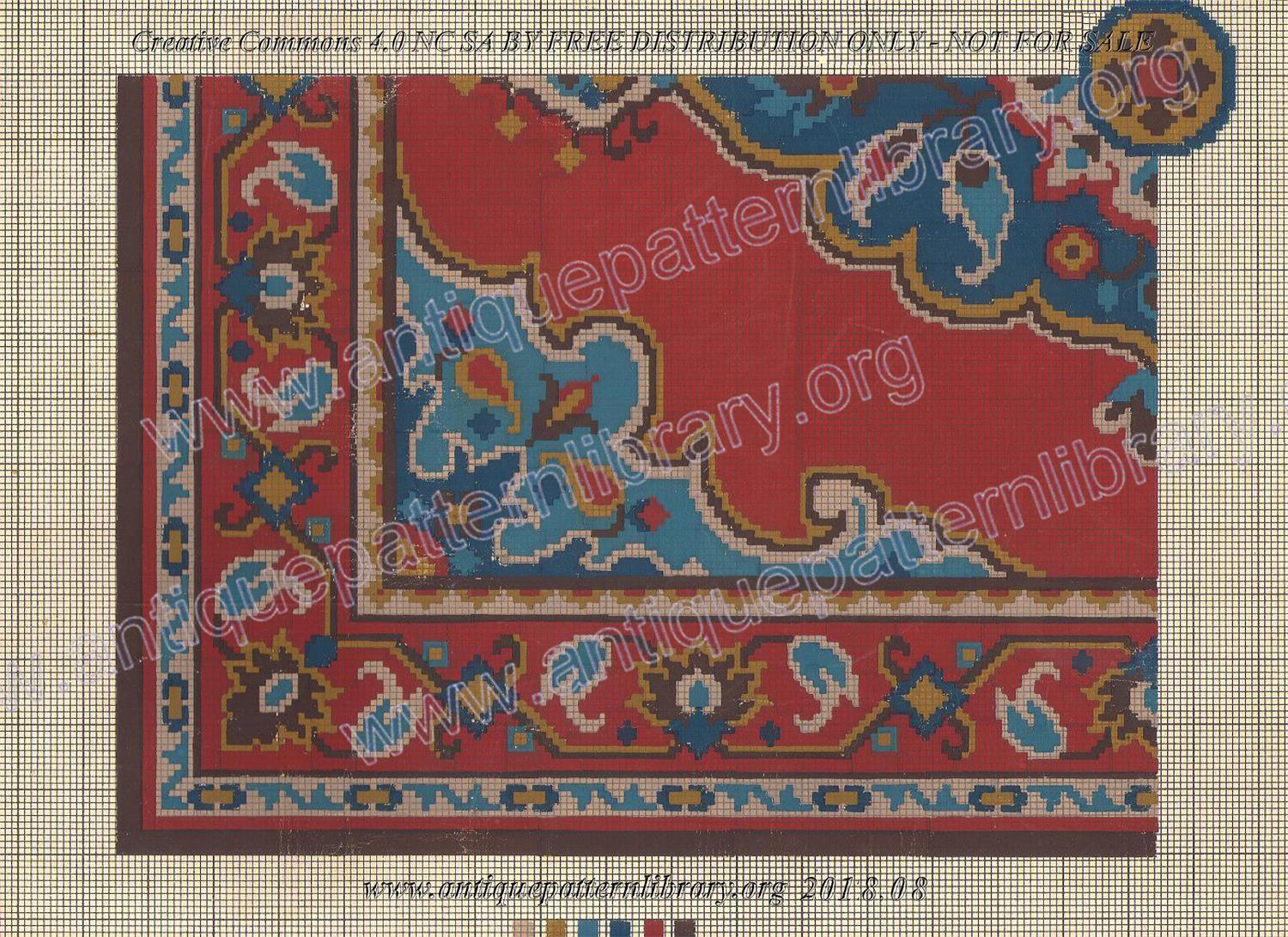 A-MH003 Tapestry design, red with medaillon