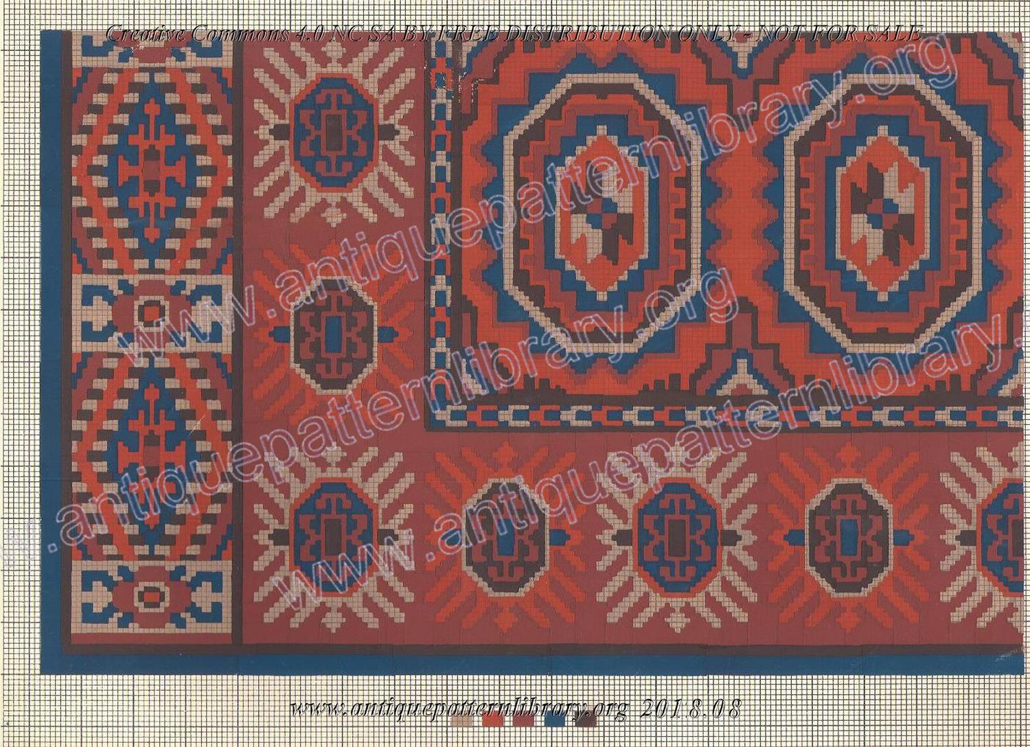 A-MH004 Tapestry design, medaillons in rectangles