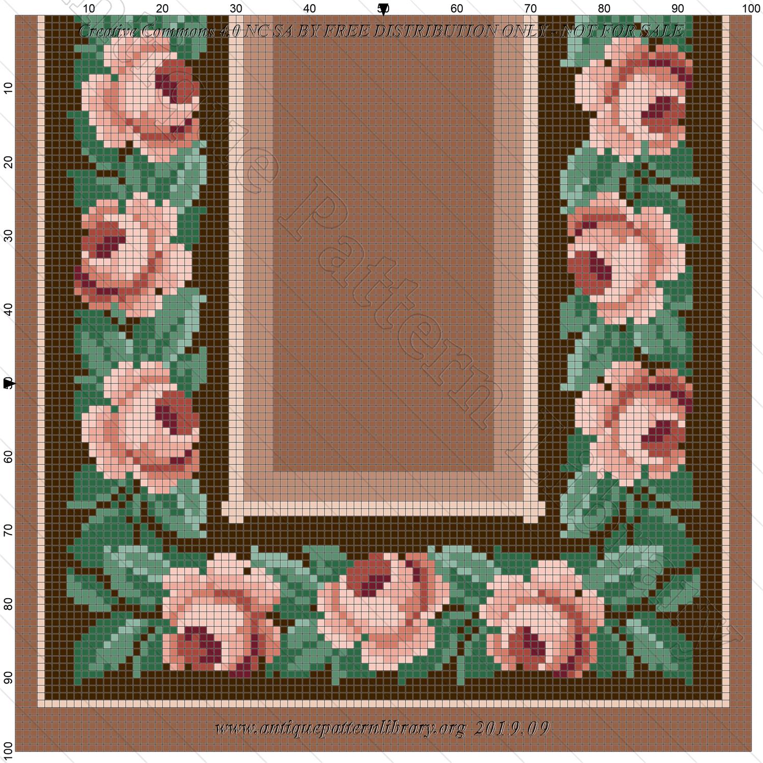 A-MH019 Carpet with rose border 