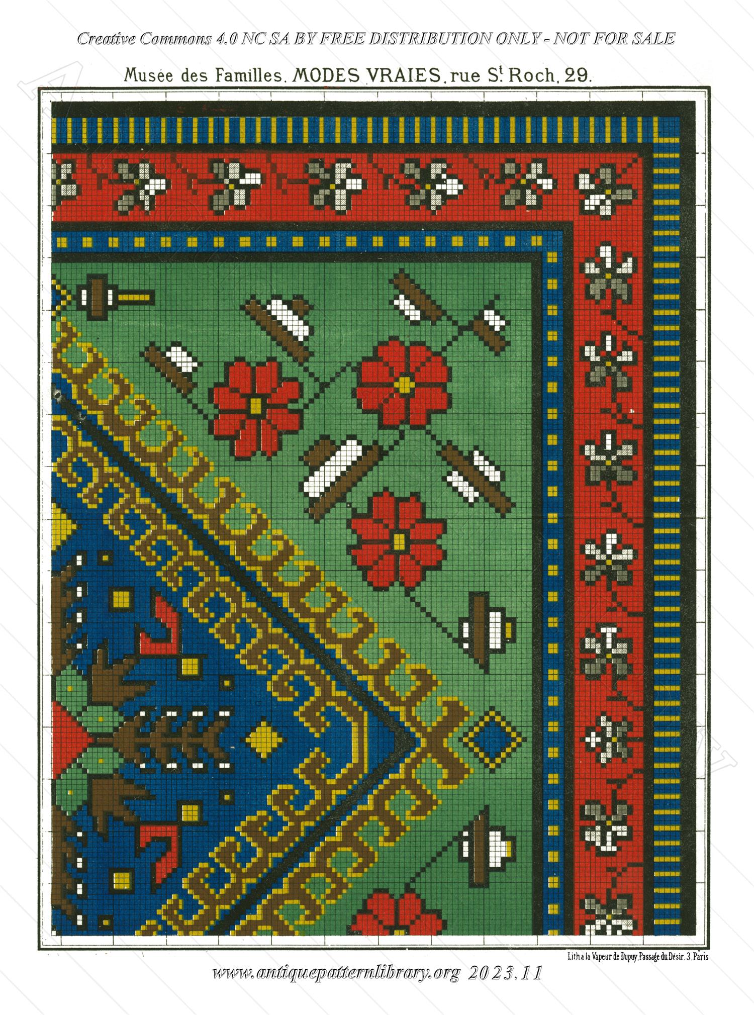 A-MH094 Square design in green, blue, and red