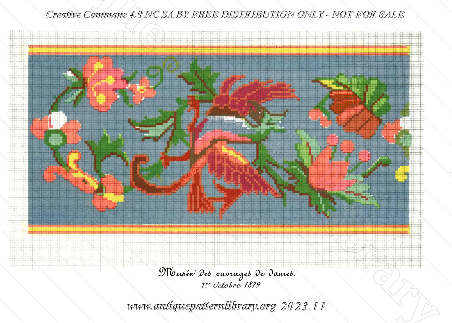 A-MH165 Dragon and flowers border