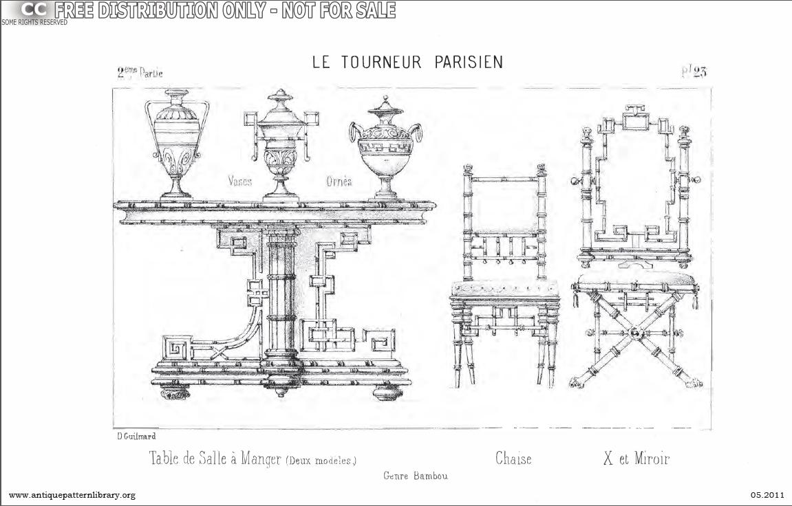 Table de Salle a Manger (Deux modeles) Genre Babou, Chaise, X et Miroir.