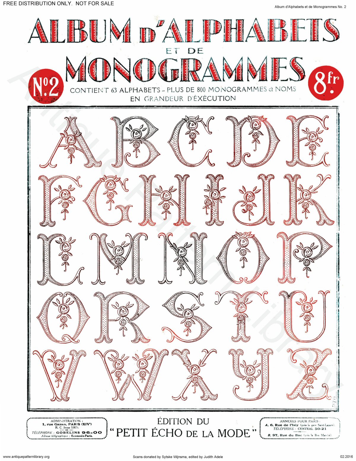 B-YS078 Album d'Alphabets et de Monogrammes No.2