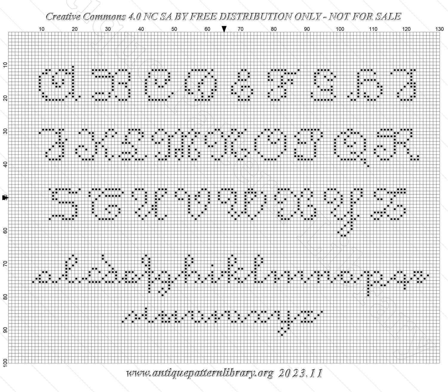 C-PR020 Five cross-stitch alphabets