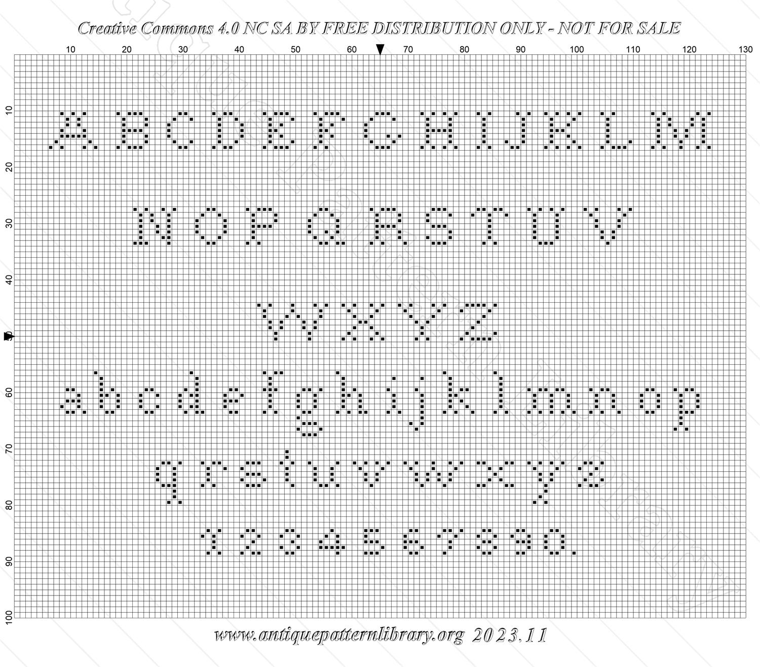 C-PR020 Five cross-stitch alphabets