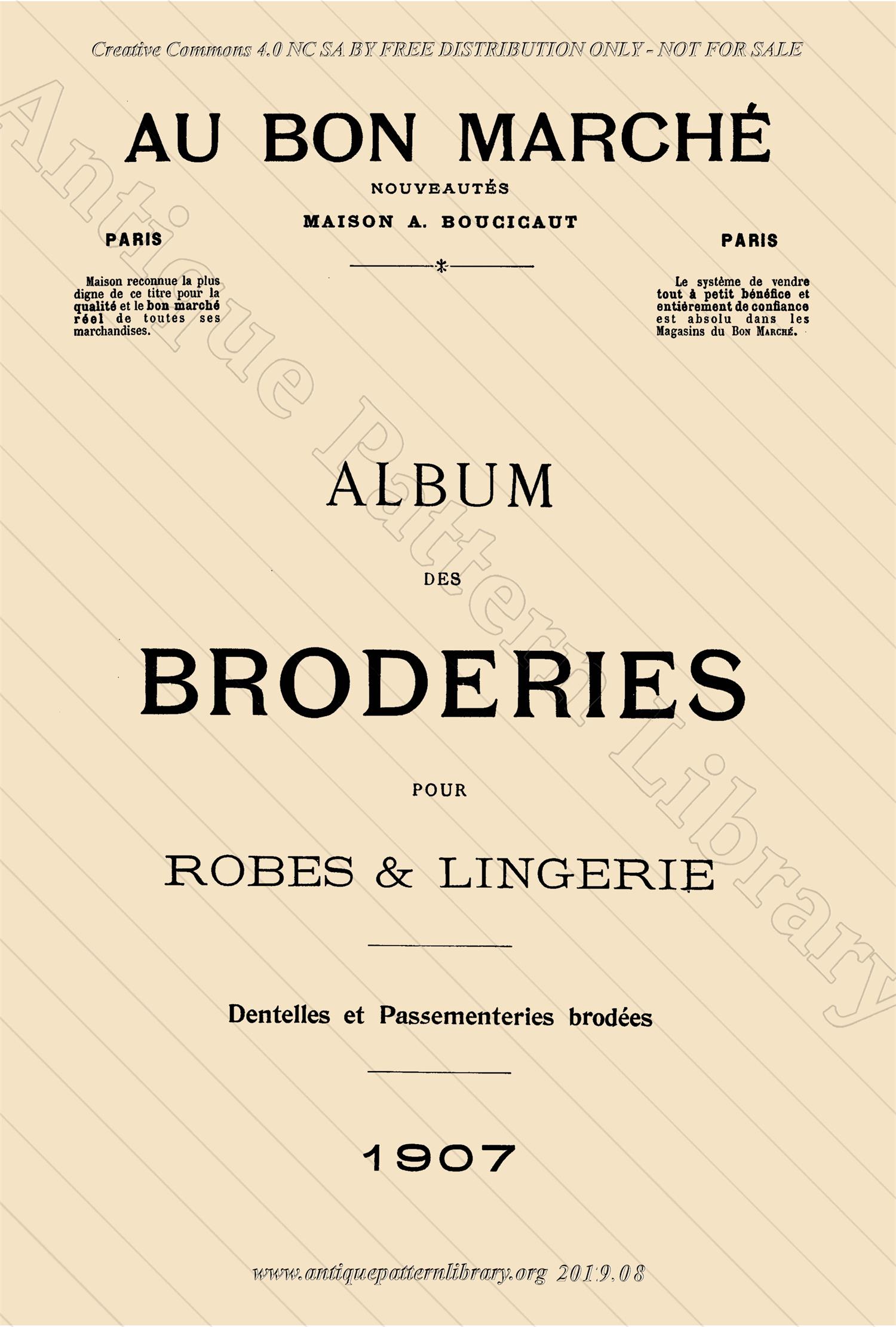 D-YS224 Au Bon Marche - Album des Broderies pour Robes & Lingerie
