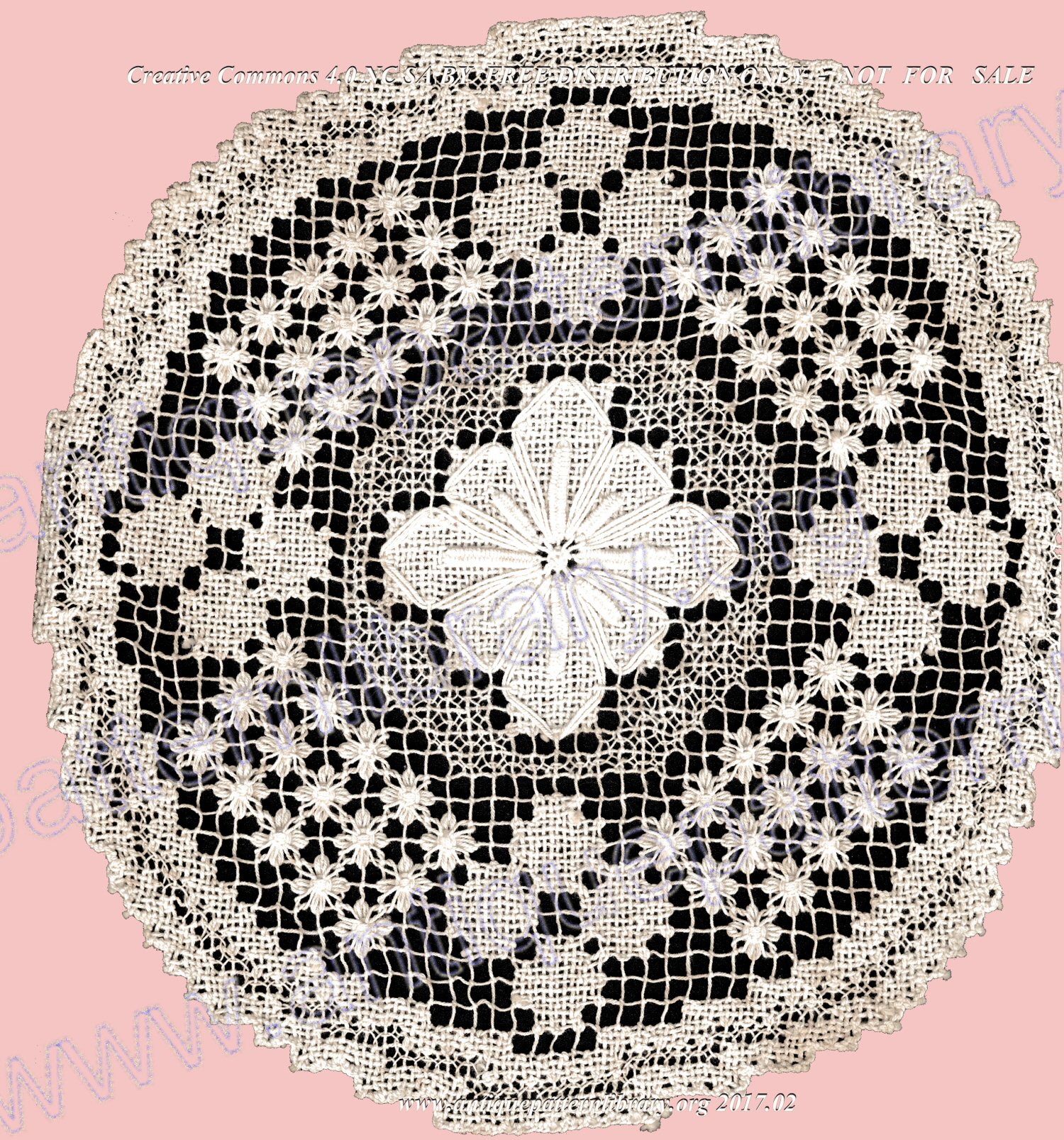 E-WM011 Two Silk Maltese lace doilies and a filet lace doily