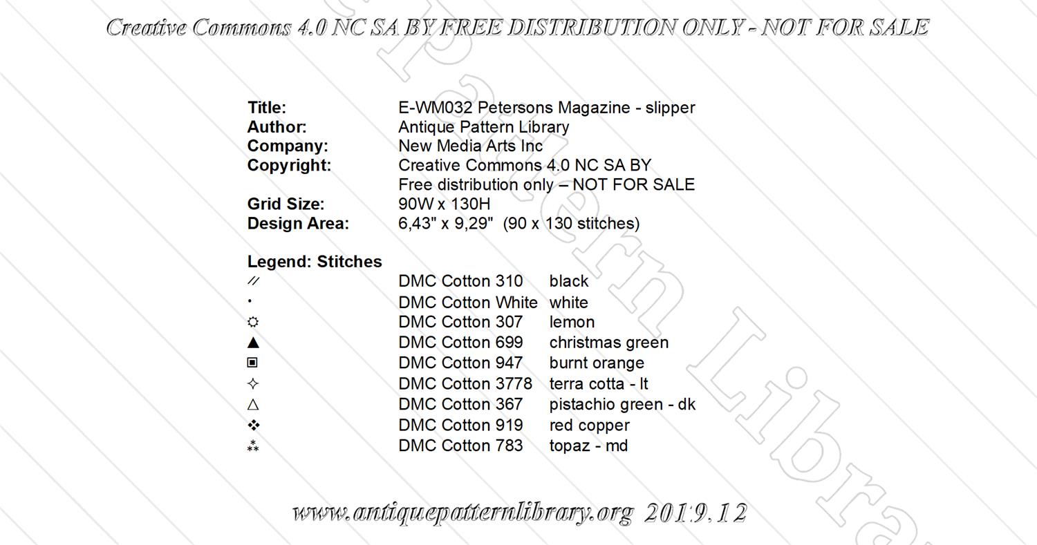 E-WM032 Petersons Magazine slipper and belt