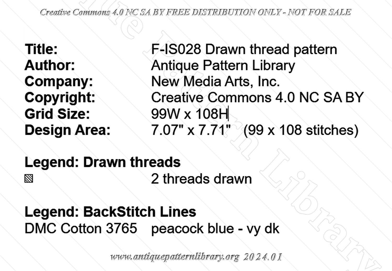 F-IS028 Drawn thread pattern