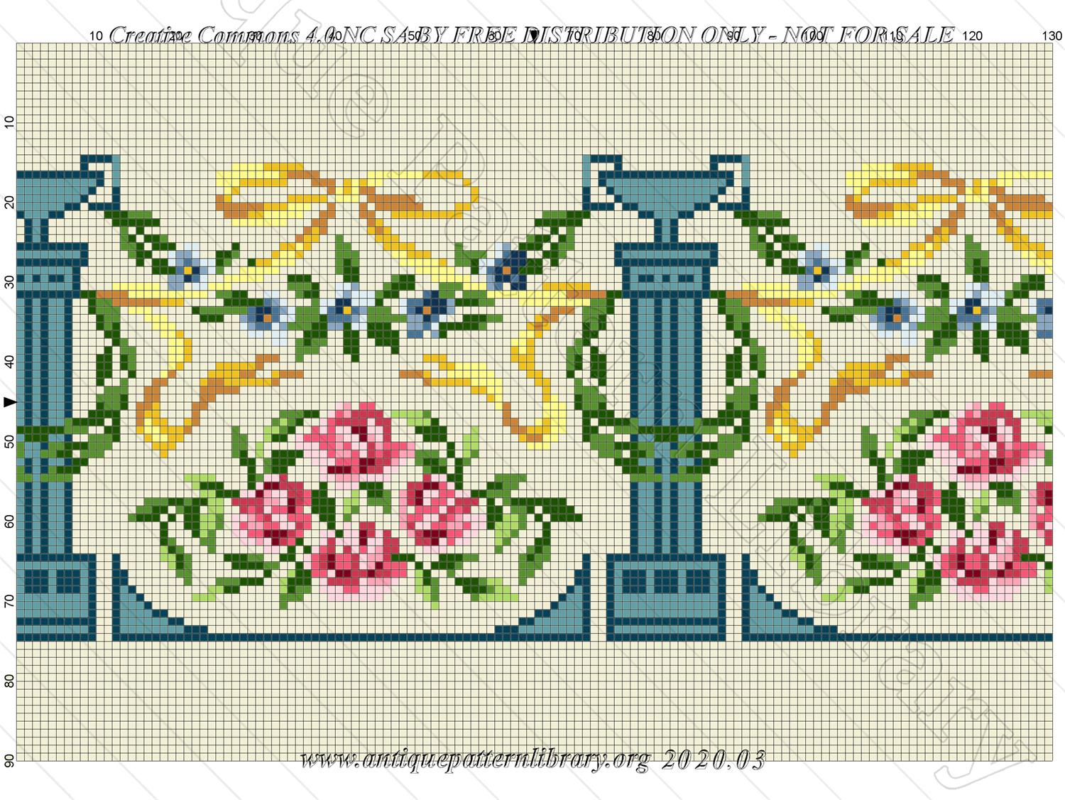 F-IS050 Flower basket and swag border