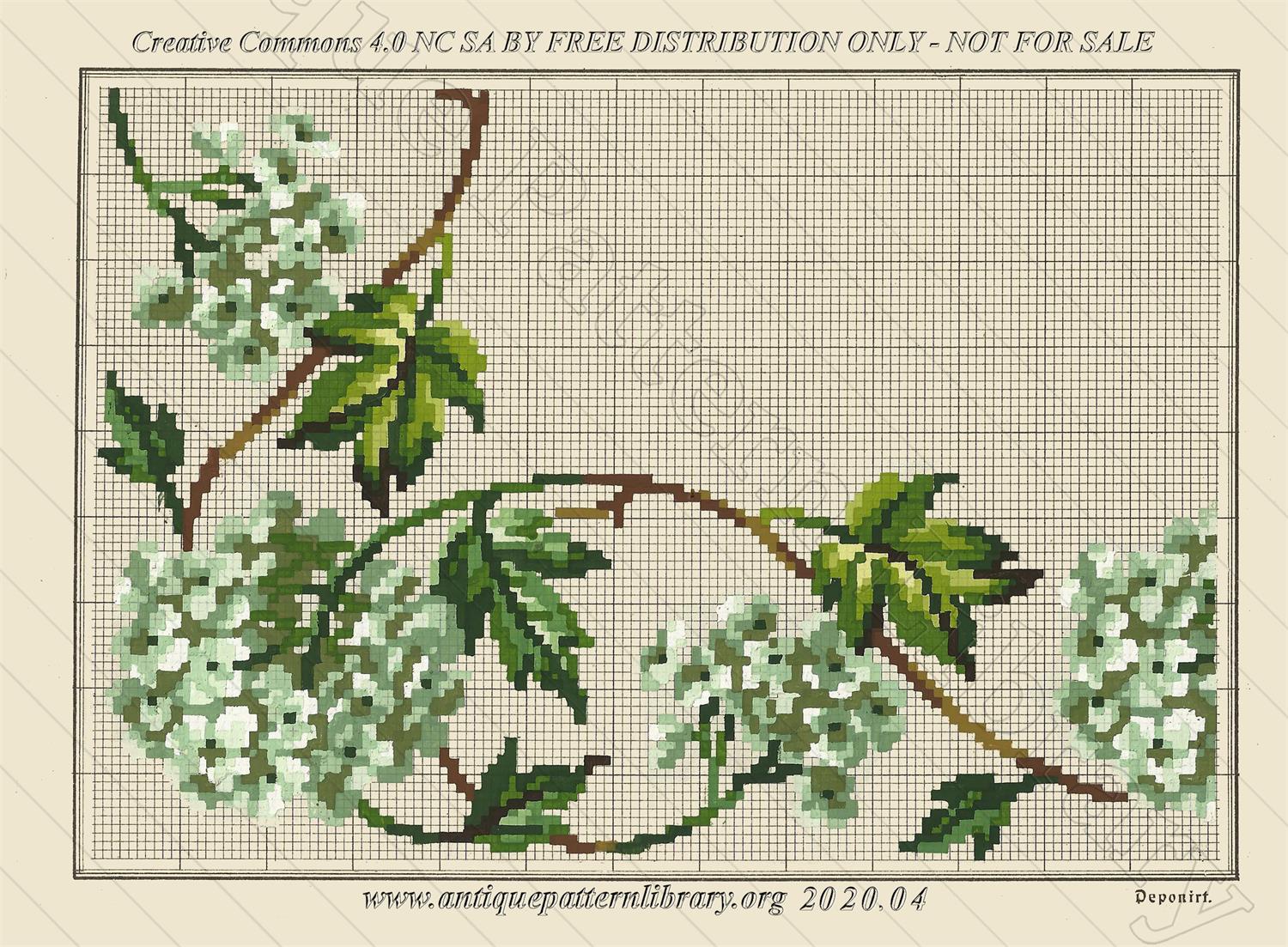 F-IS071 White clustered flowers corner design