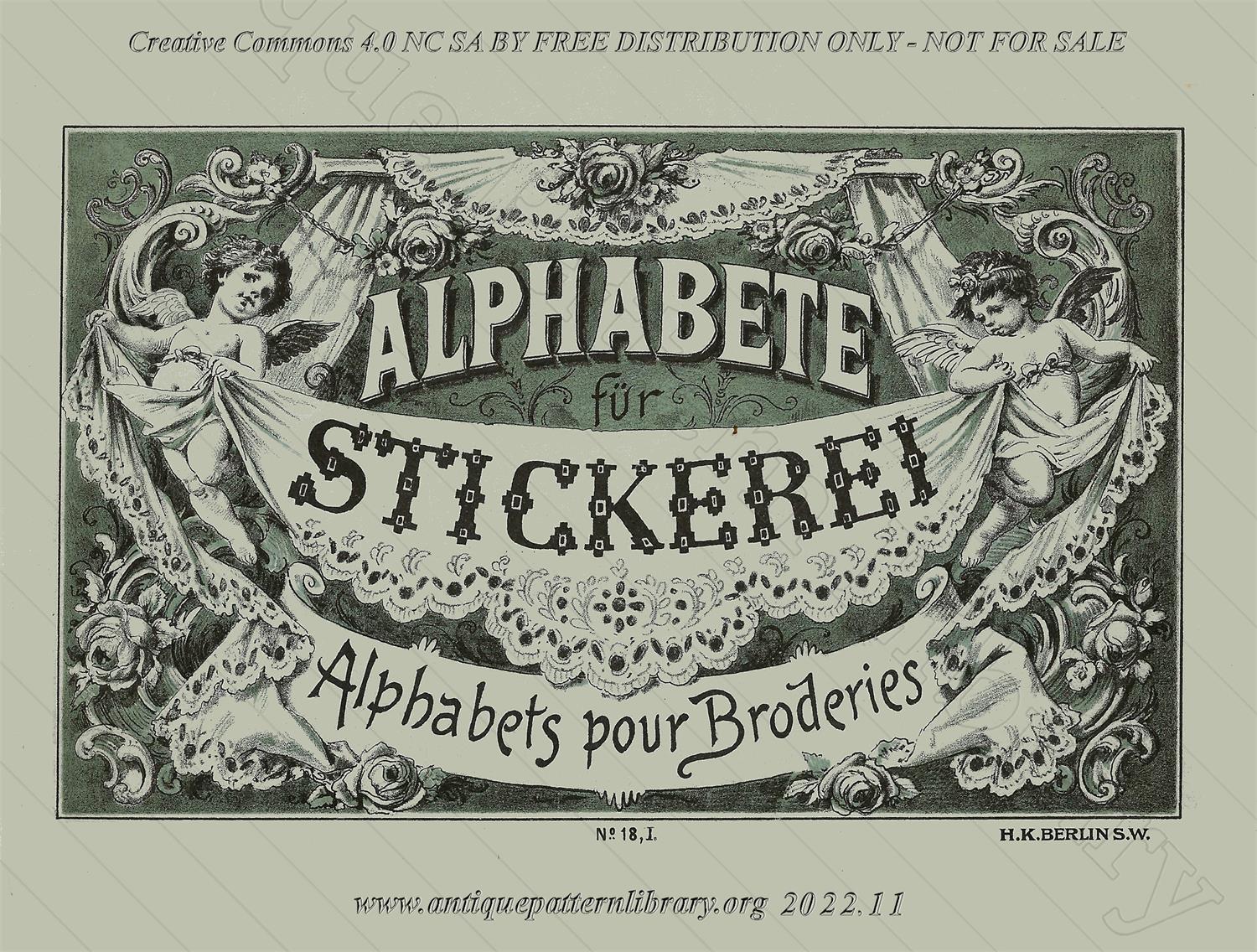 F-IS113 Alphabete fur Stickerei N0 18,I