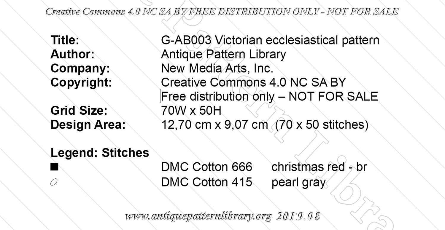 G-AB003 Victorian ecclesiastical pattern