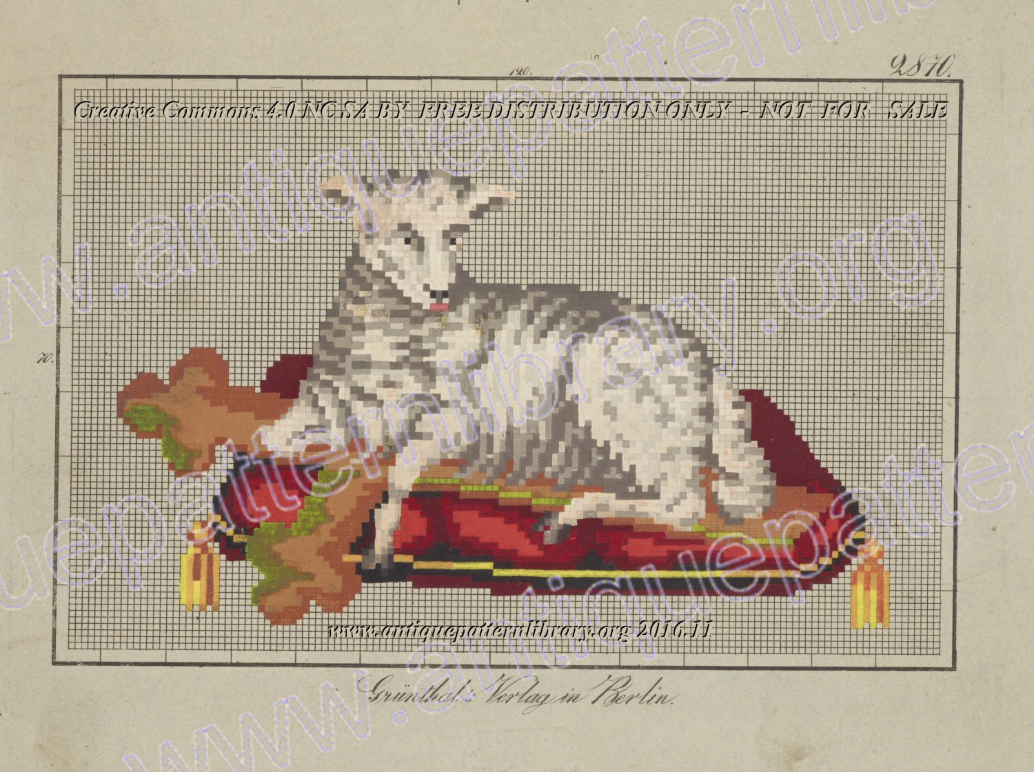 G-TP020 Lamb with cross on cushion