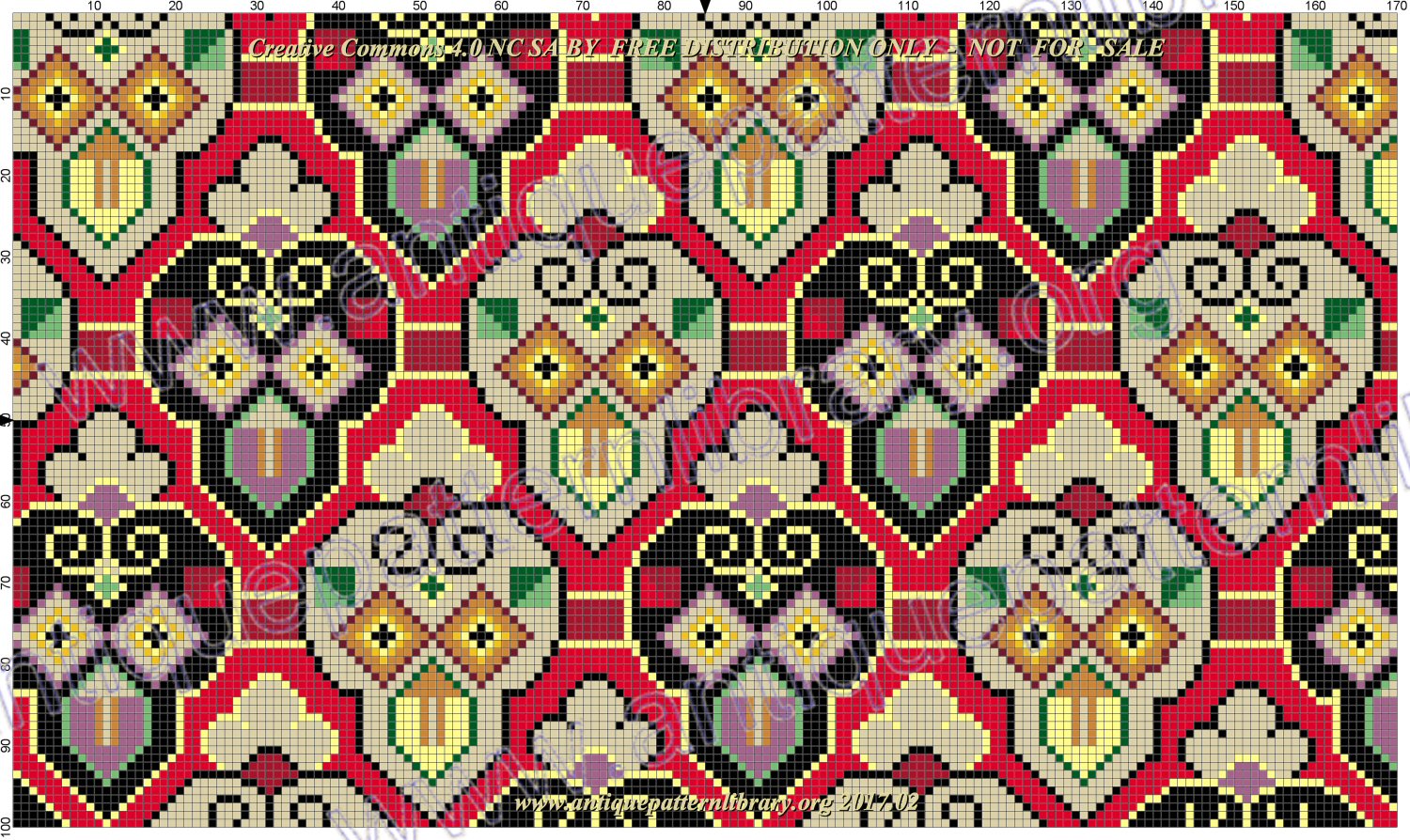 H-AW001 Antique needlepoint cushion cover front