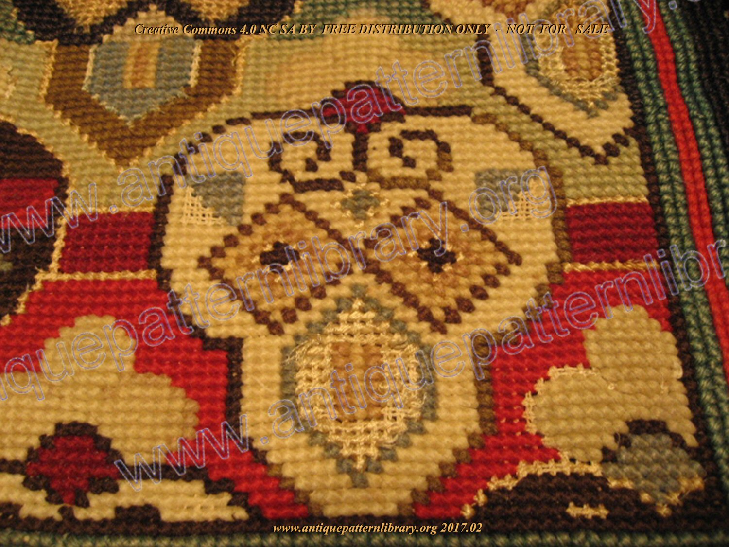 H-AW001 Antique needlepoint cushion cover front