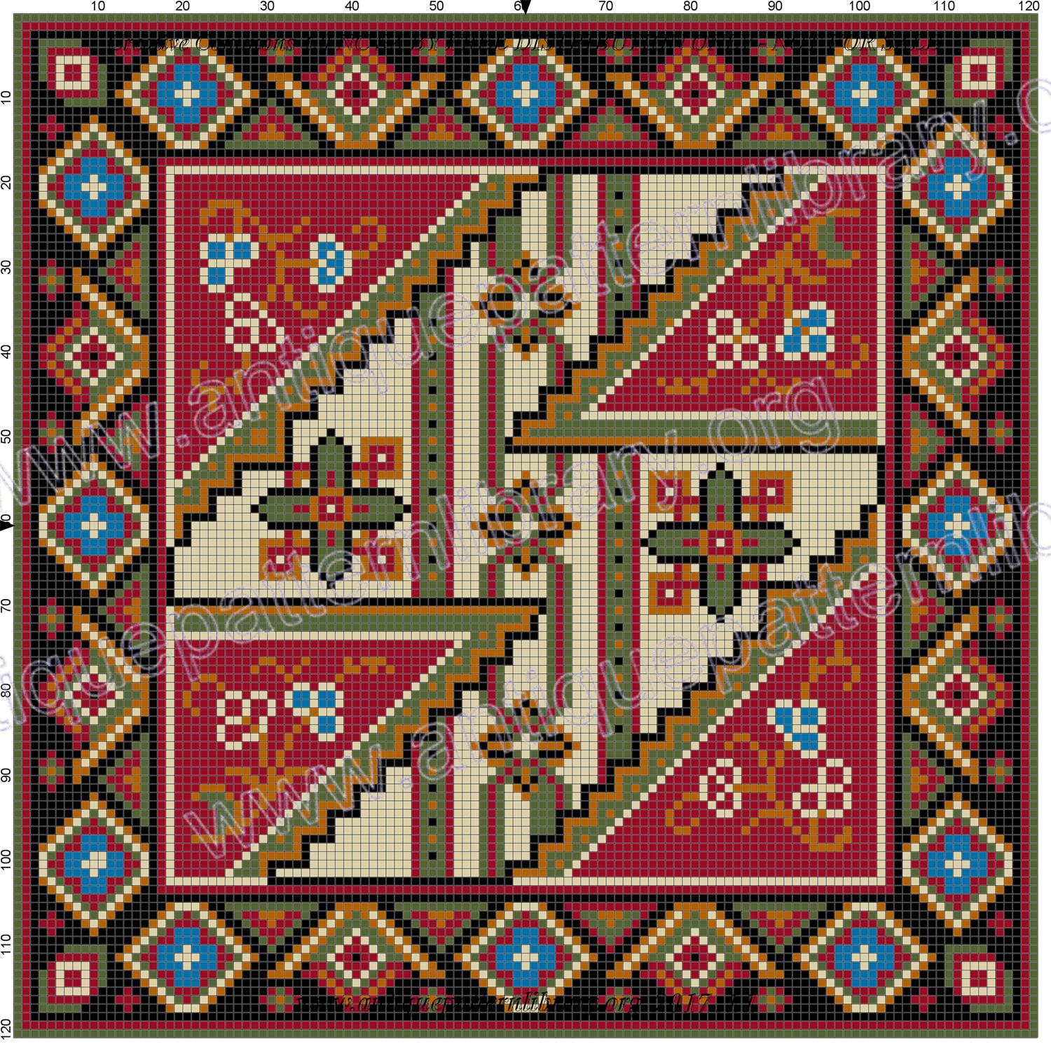 H-HB001 Small Persian tapestry square