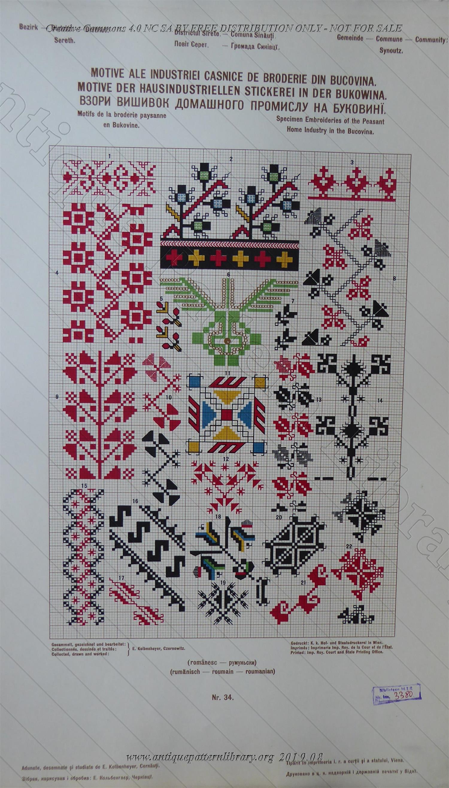 H-IB003 Specimen Embroideries of the Peasant Home Industrie in the Bukovina