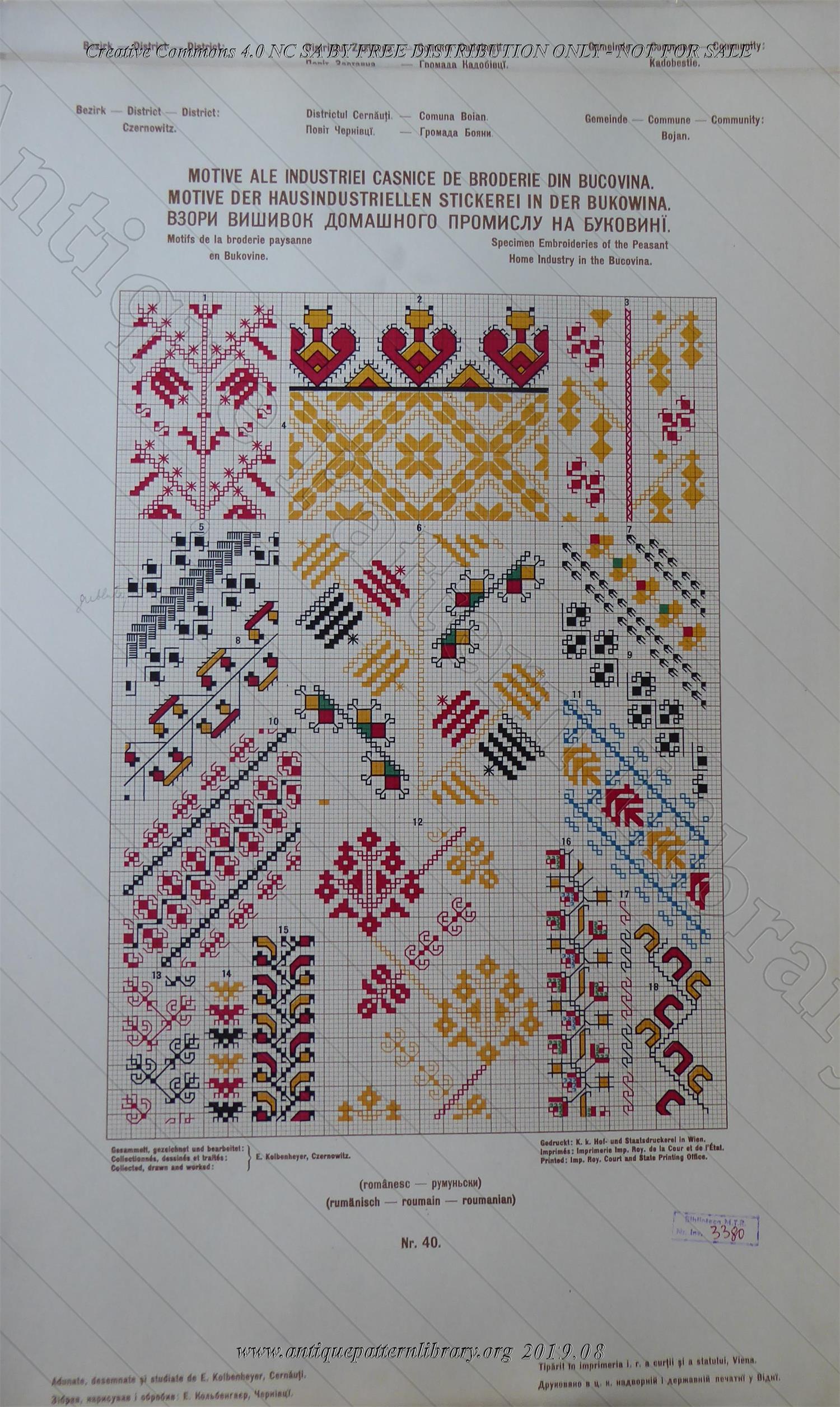 H-IB003 Specimen Embroideries of the Peasant Home Industrie in the Bukovina