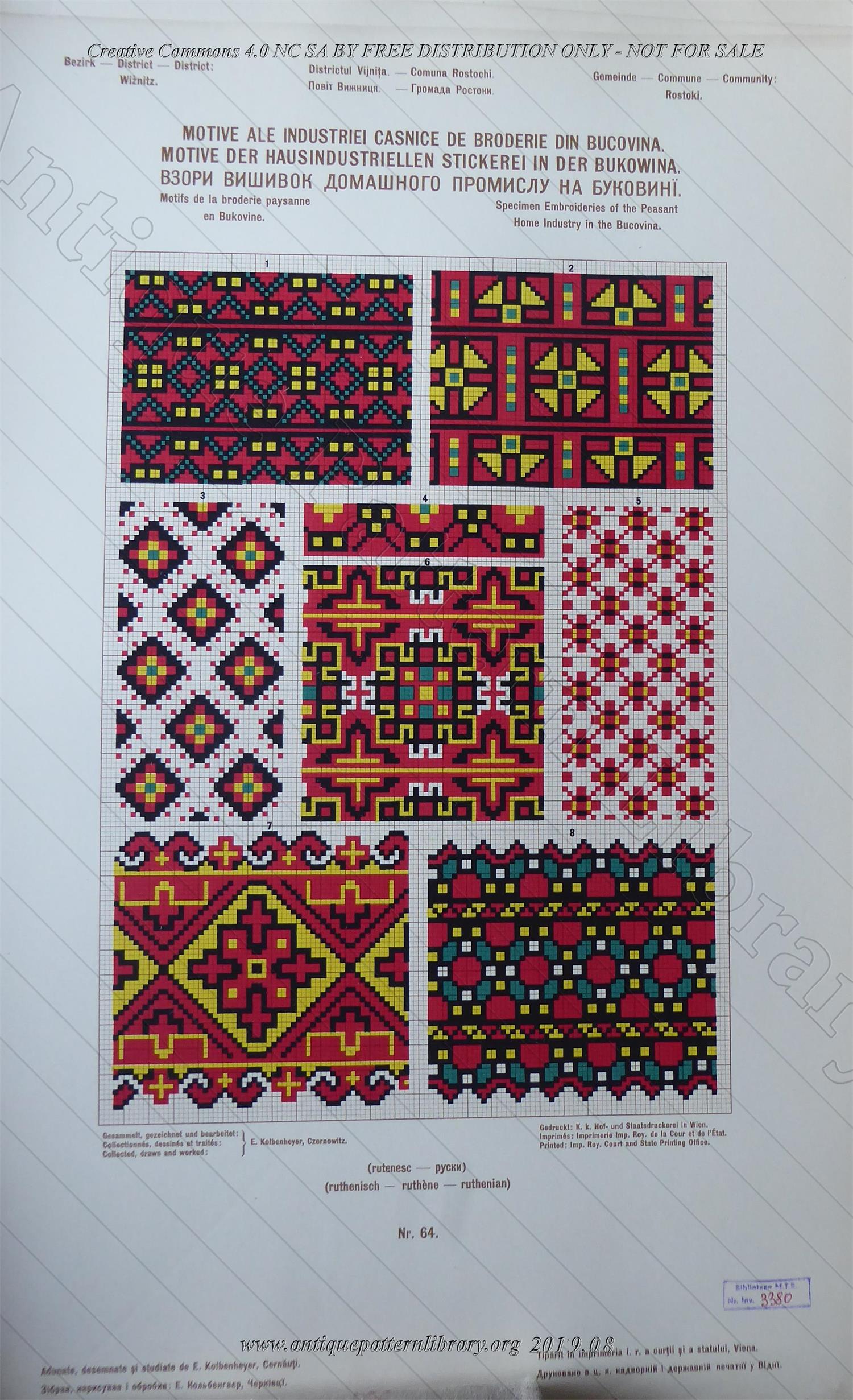 H-IB003 Specimen Embroideries of the Peasant Home Industrie in the Bukovina