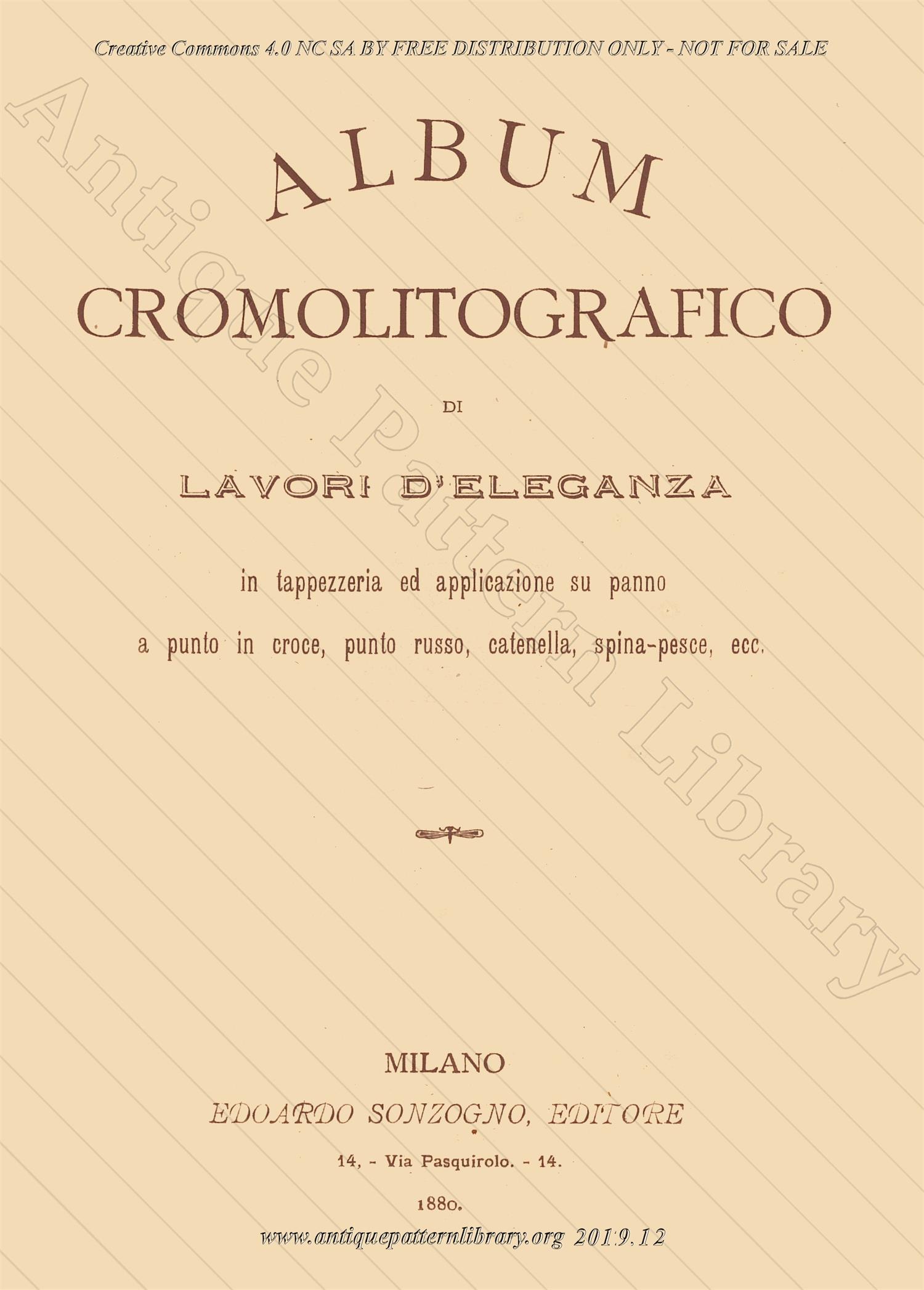 H-II001 Album Cromolitografico di Lavori d Eleganza